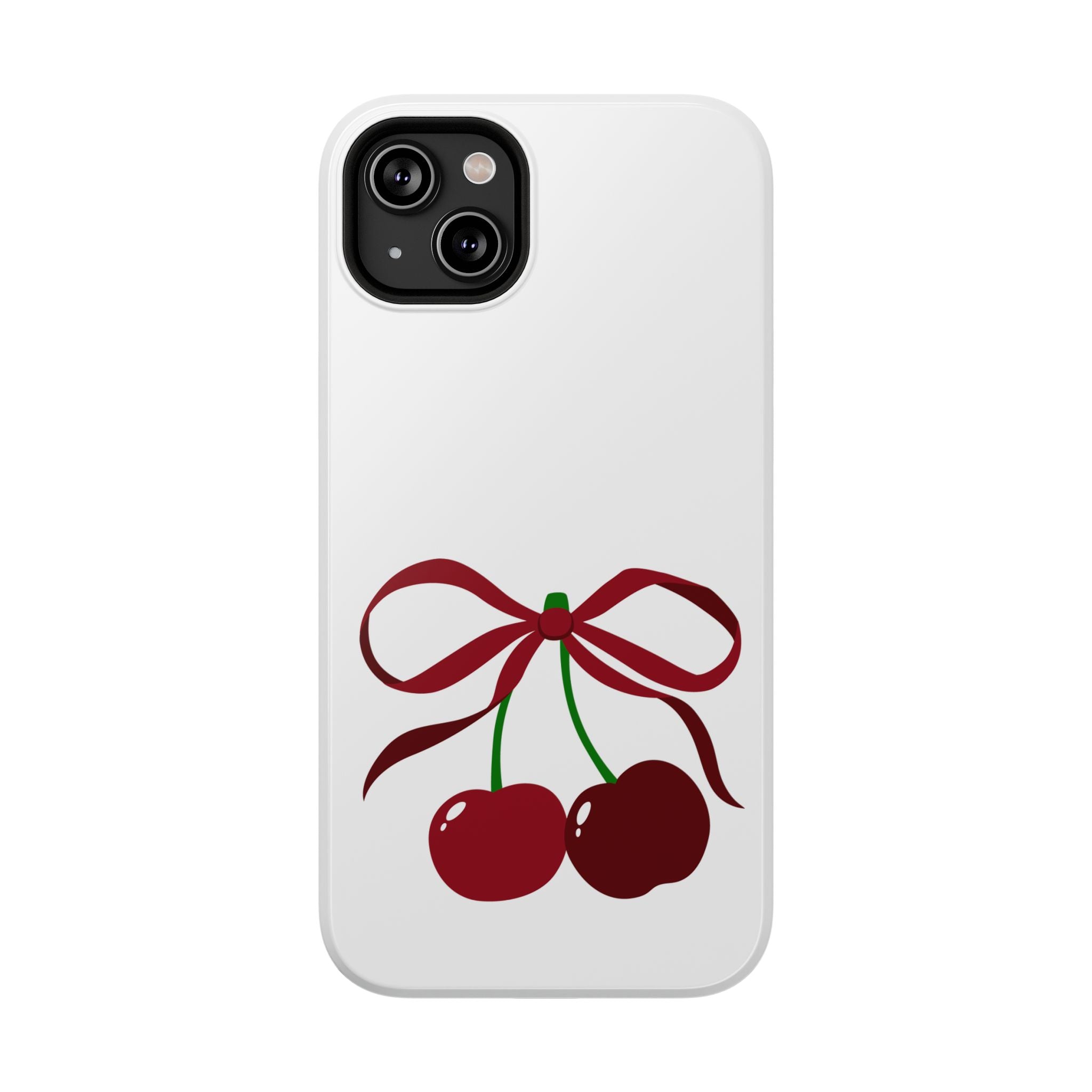 Customizable: Cherry Bow Impact-Resistant Case for Smartphones | Cute Phone Cover | Gift for Her | Cherry Lover's Accessory | Durable Phone Case