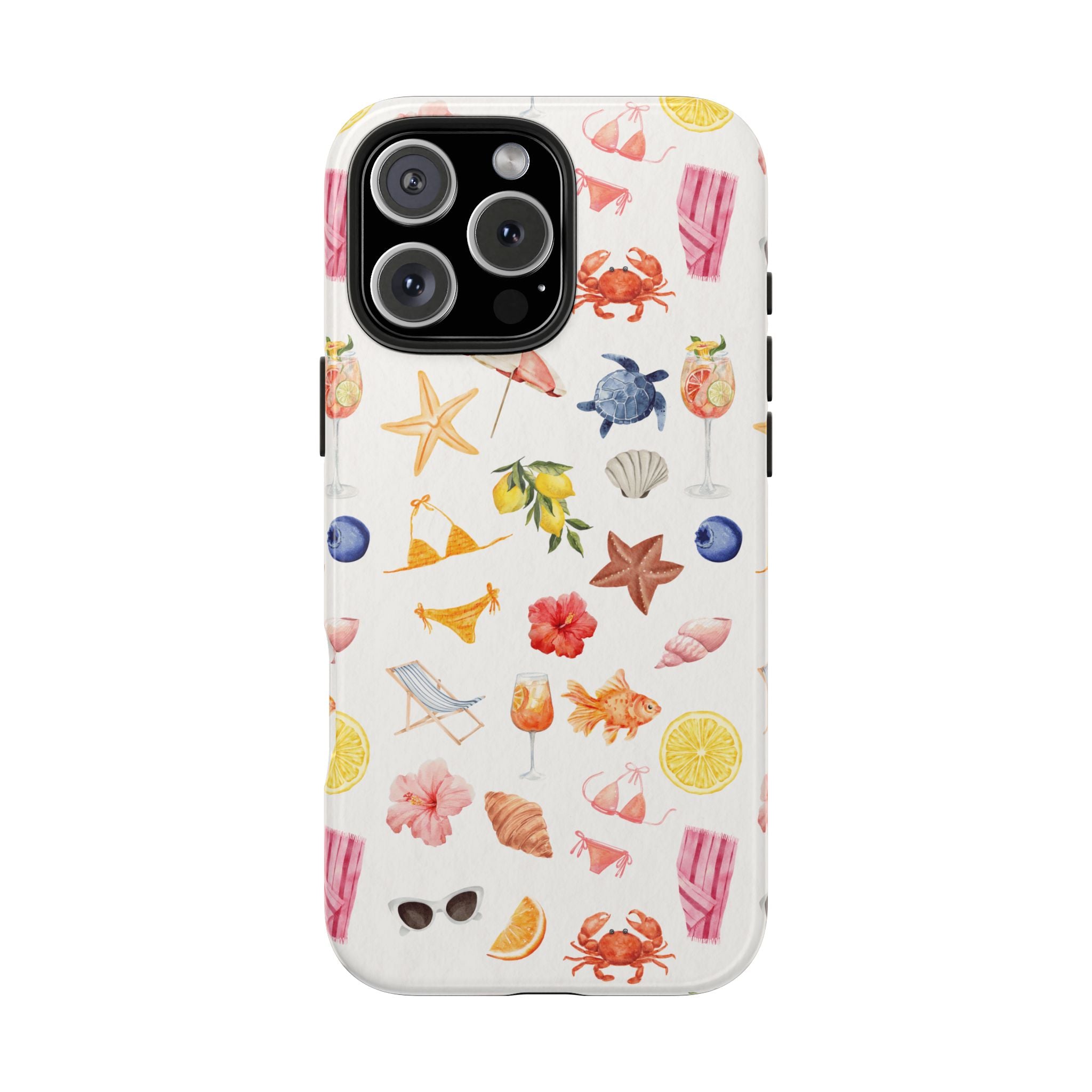Customizable: Tropical Summer Phone Case, Vivid Coastal Design, Perfect Gift for Beach Lovers, Vacation Memories, Durable Tough Cases