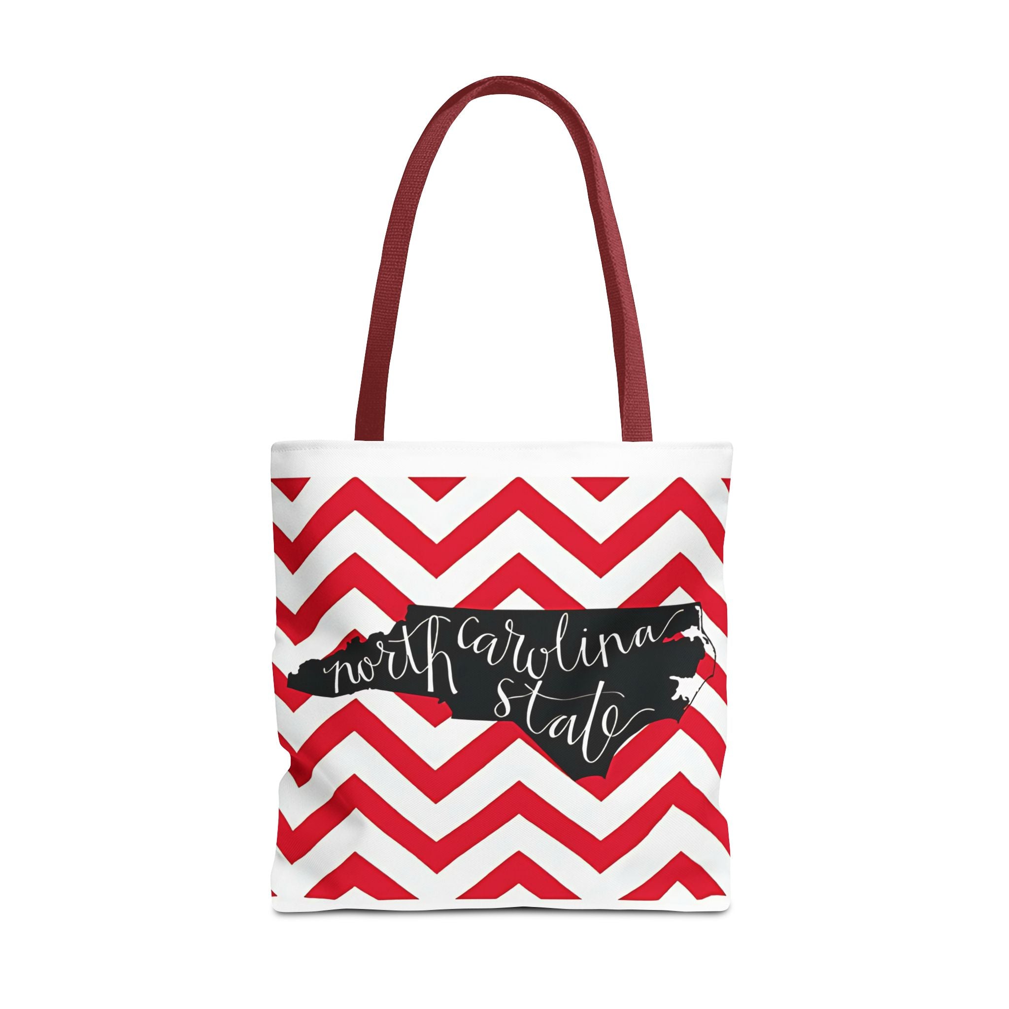 North Carolina Tote Bag, Stylish Chevron Pattern, Beach Essentials, Reusable Grocery Bag, Gift for Travelers, Southern Charm