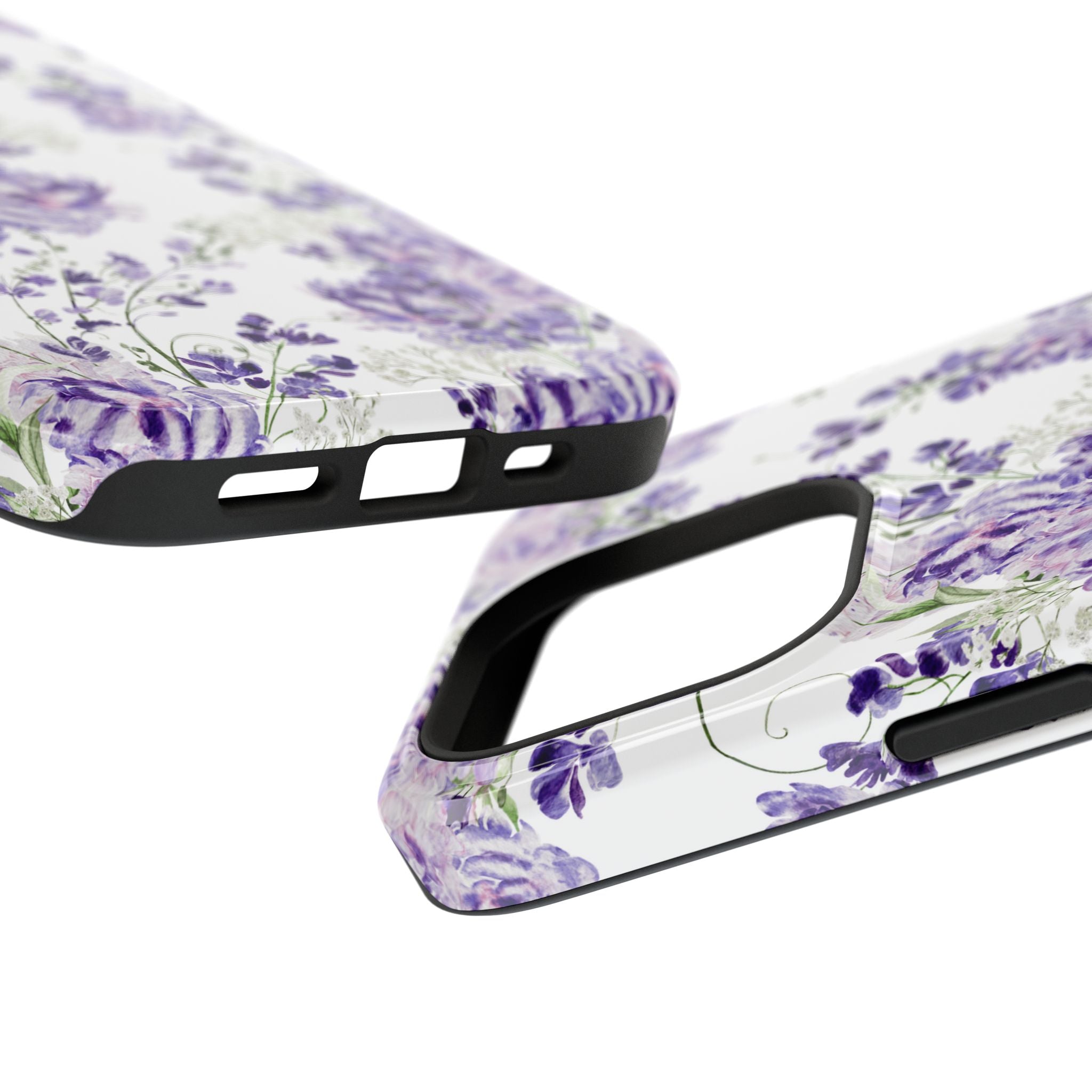 Customizable: Purple Floral Impact-Resistant Phone Case