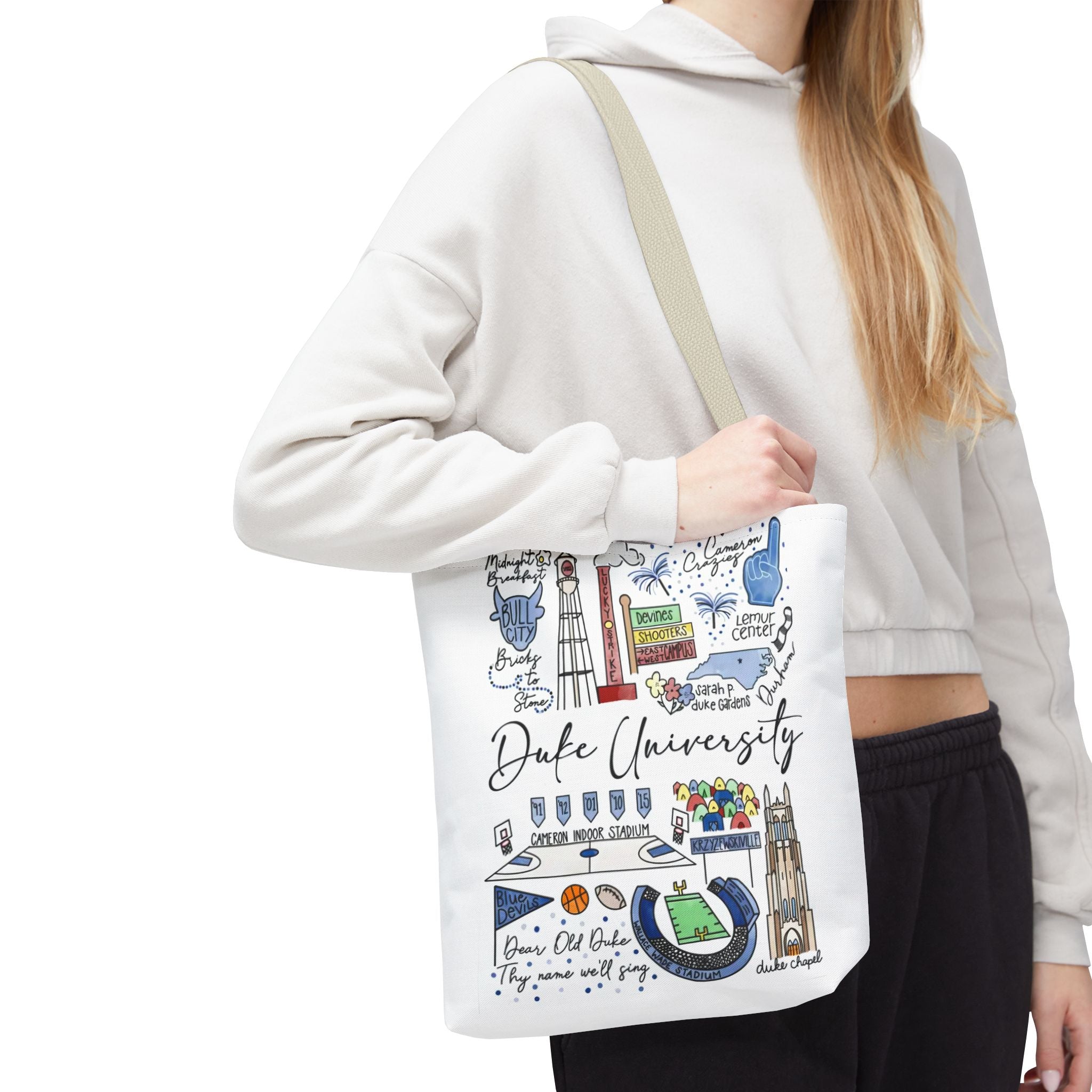 Duke University Tote Bag, College Spirit Bag, Campus Life Accessory, School Pride Gift, Eco-Friendly Shopping Bag