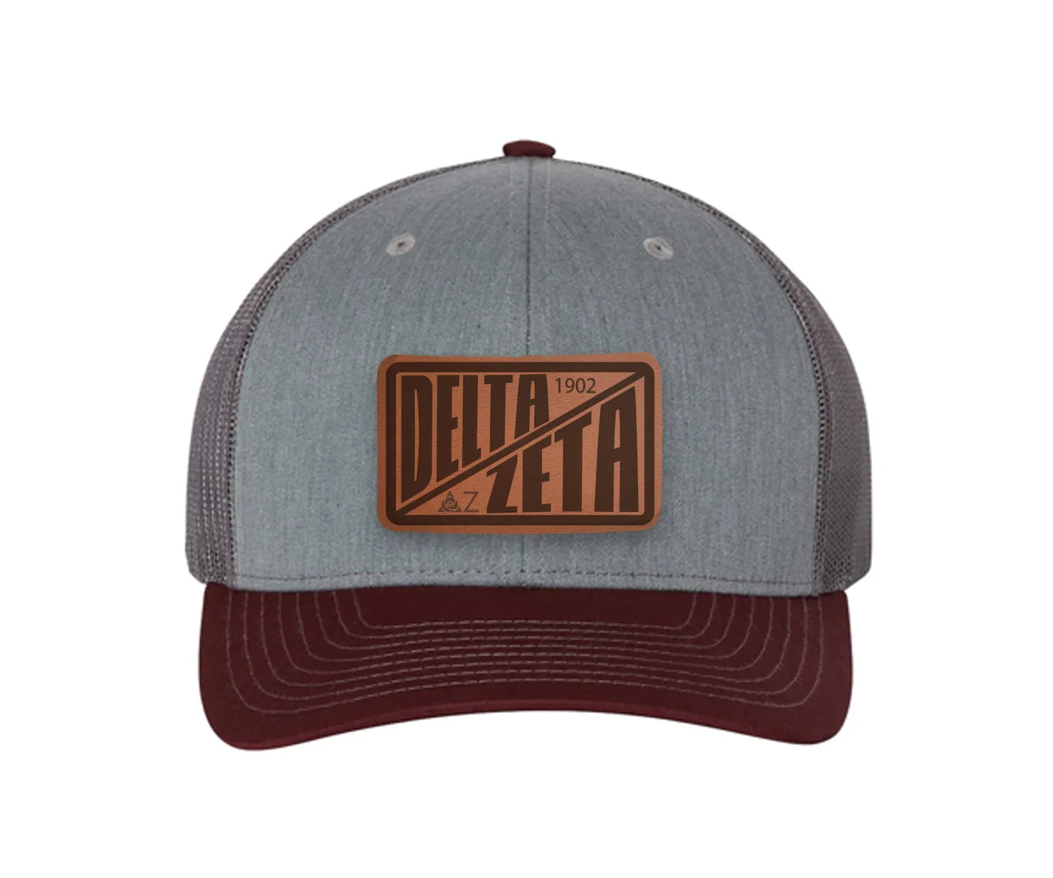 Delta Zeta Richardson 112 Leatherette Patch Trucker Hat - Divide