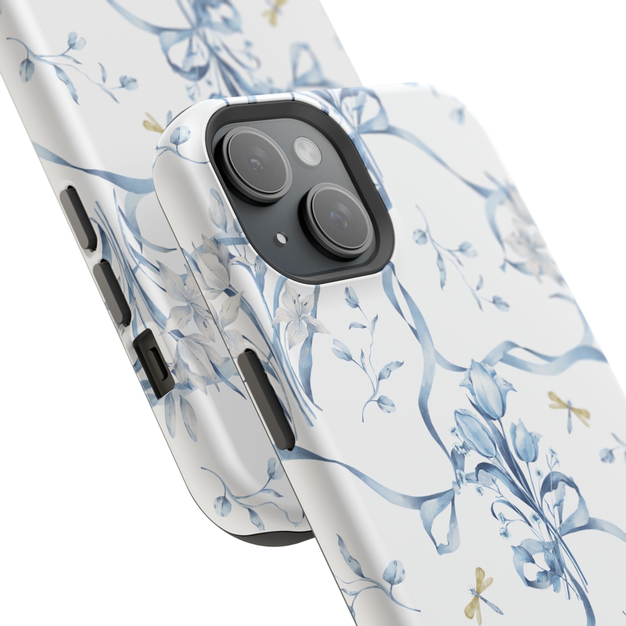 Customizable: Blue Floral-Inspired Phone Case