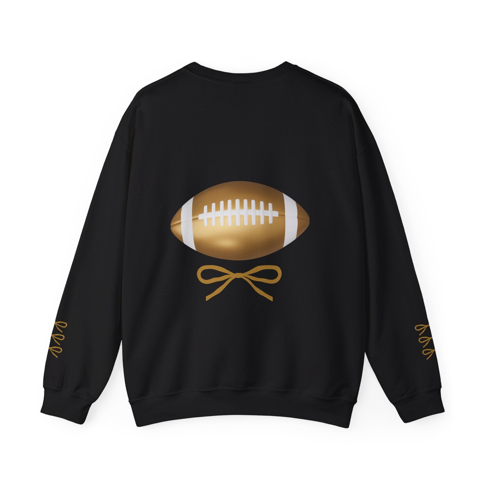 Customizable Gold Football & Bows Sweatshirt
