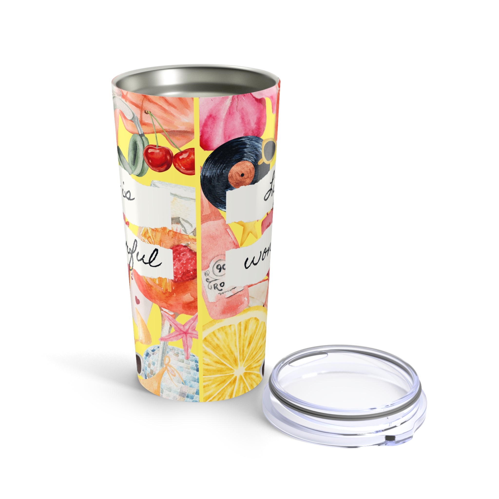 Butter Yellow Vibrant Inspirational Tumbler 20oz - Inspirational Quote, Eco-Friendly Drinkware, Summer Sips, Gift for Friends, Travel Mug
