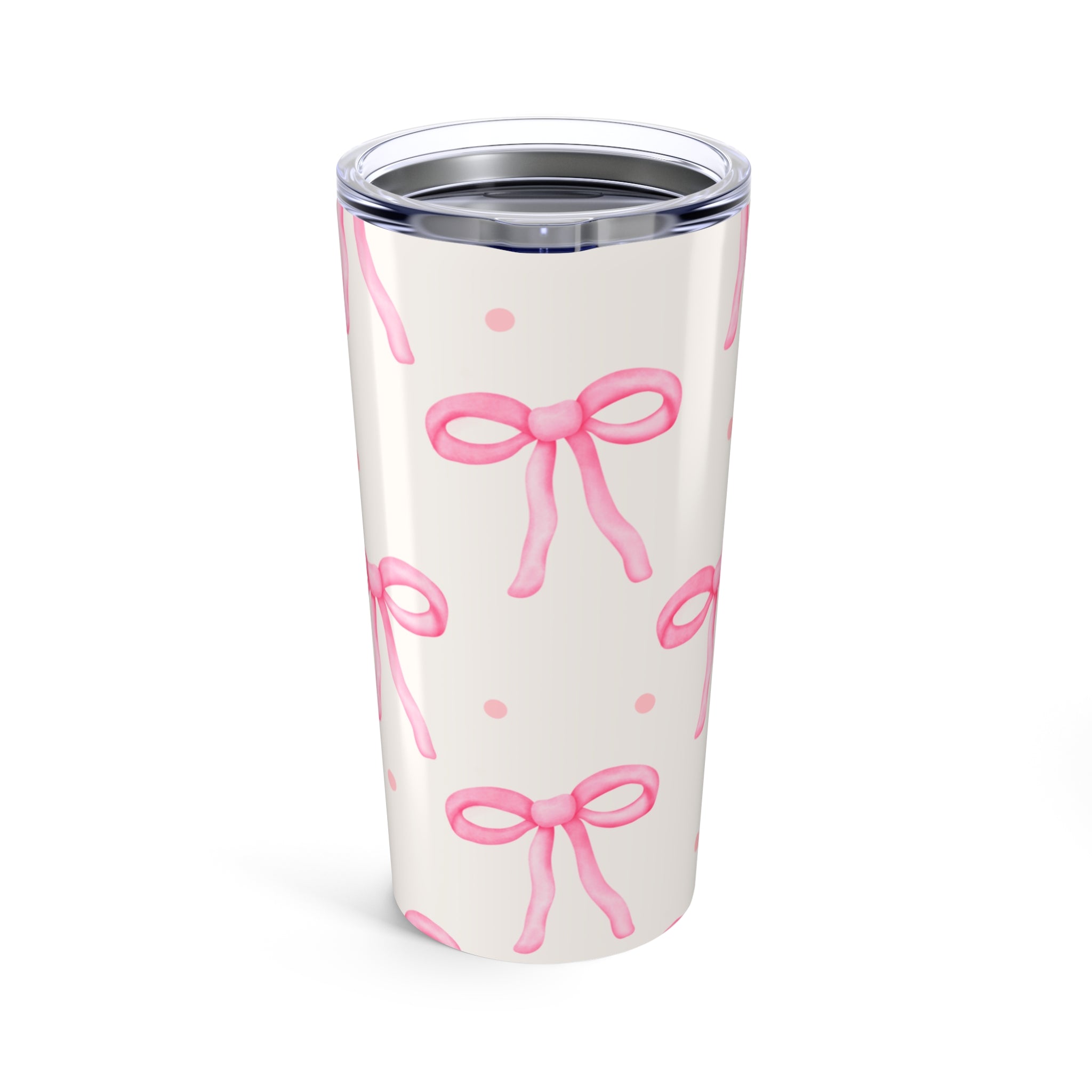 Customizable: Chic Bow Tumbler 20oz - Stylish Insulated Drinkware, Gift for Her, Birthday, Bridal Shower, Everyday Use, Pink Ribbon Design