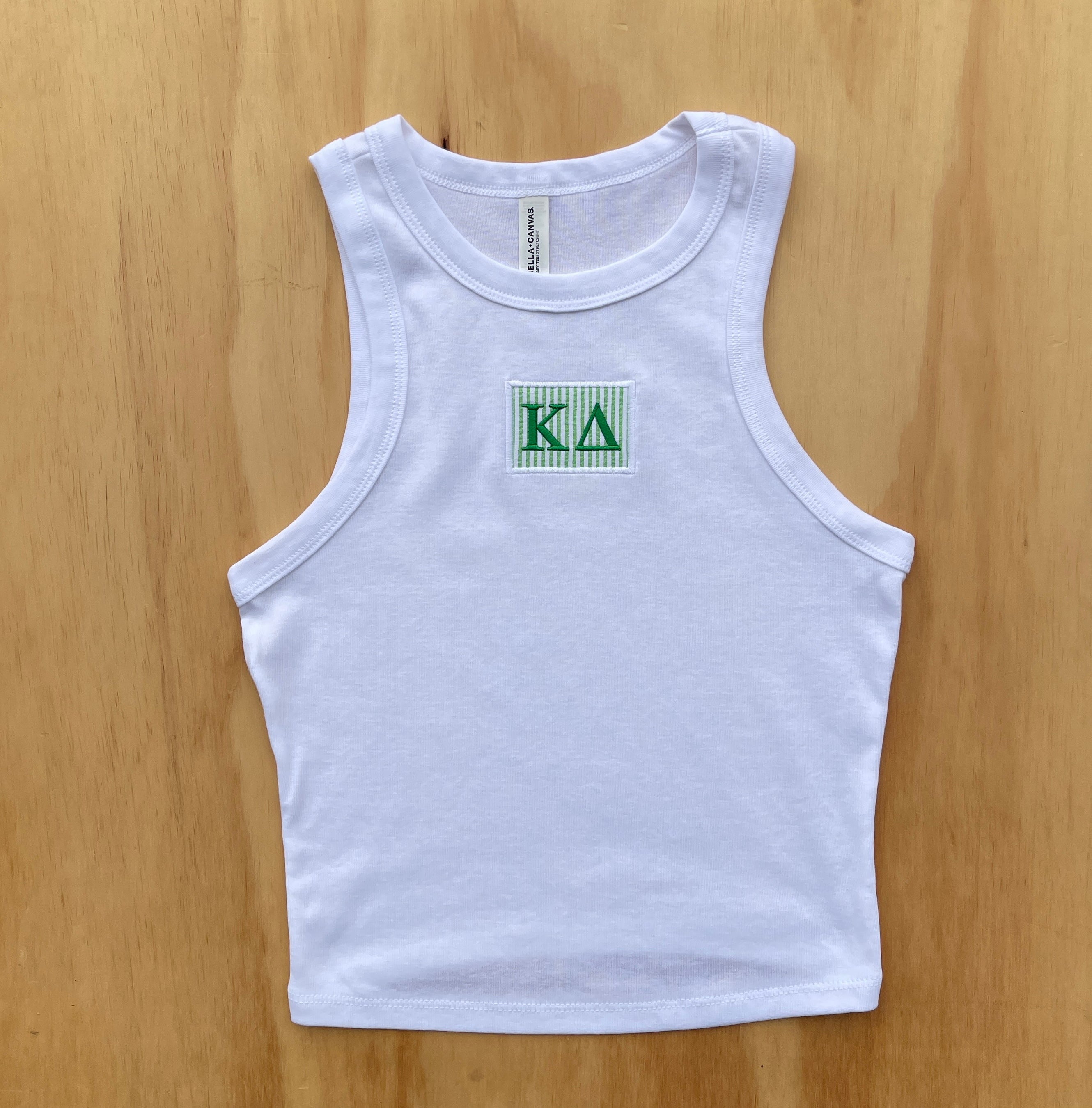 Kappa Delta Seersucker Patch Crop Tank