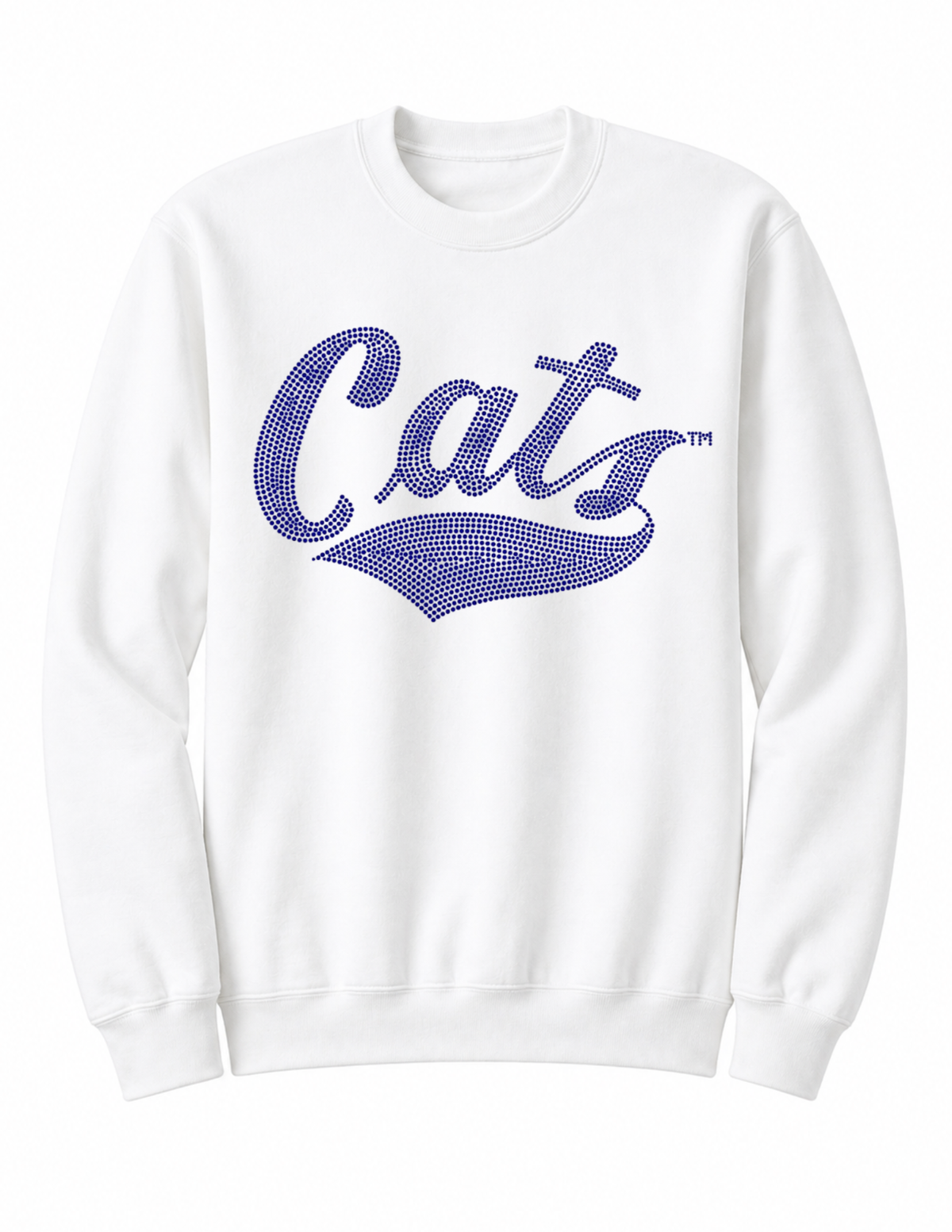 Montana State Cats Rhinestone Script White Crewneck Sweatshirt
