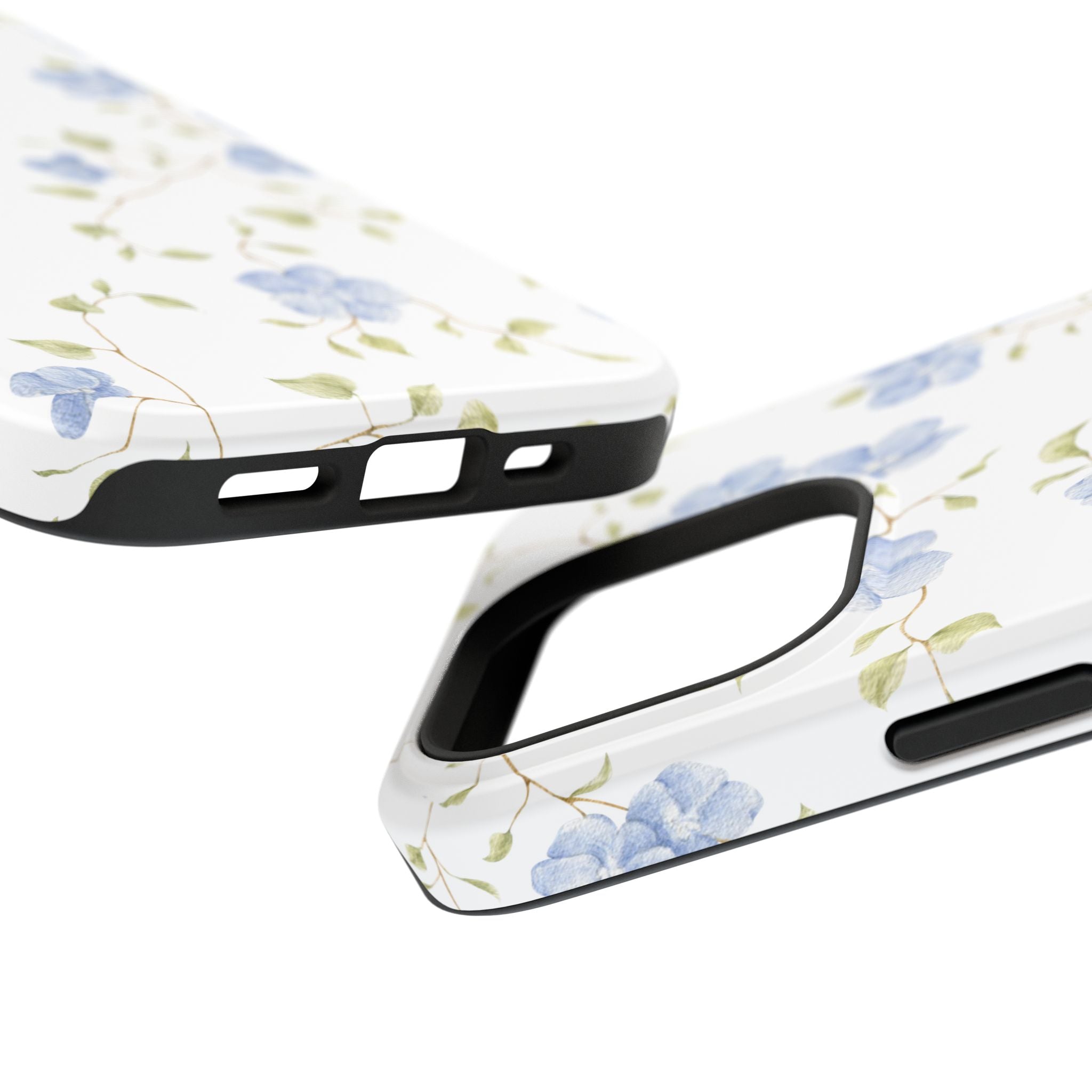 Customizable: Blue Floral Impact-Resistant Phone Case