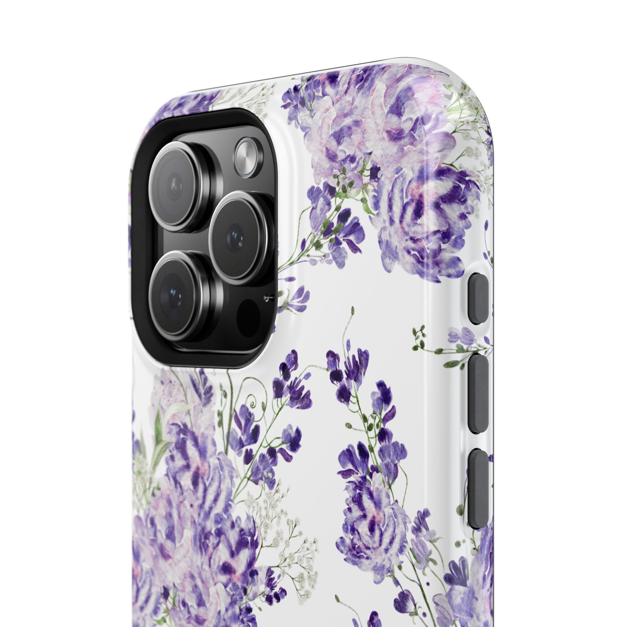 Customizable: Purple Floral Impact-Resistant Phone Case