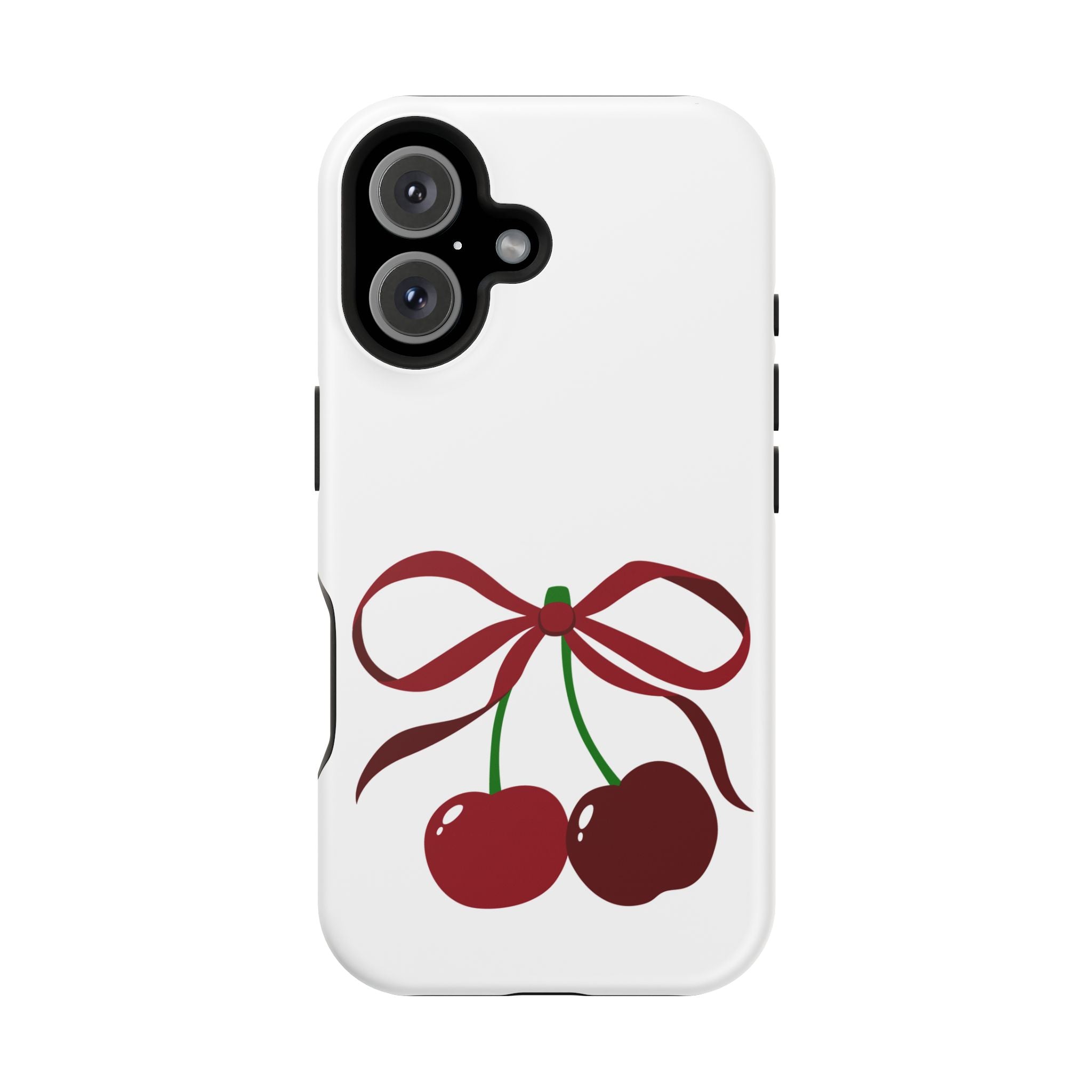 Customizable: Cherry Bow Impact-Resistant Case for Smartphones | Cute Phone Cover | Gift for Her | Cherry Lover's Accessory | Durable Phone Case