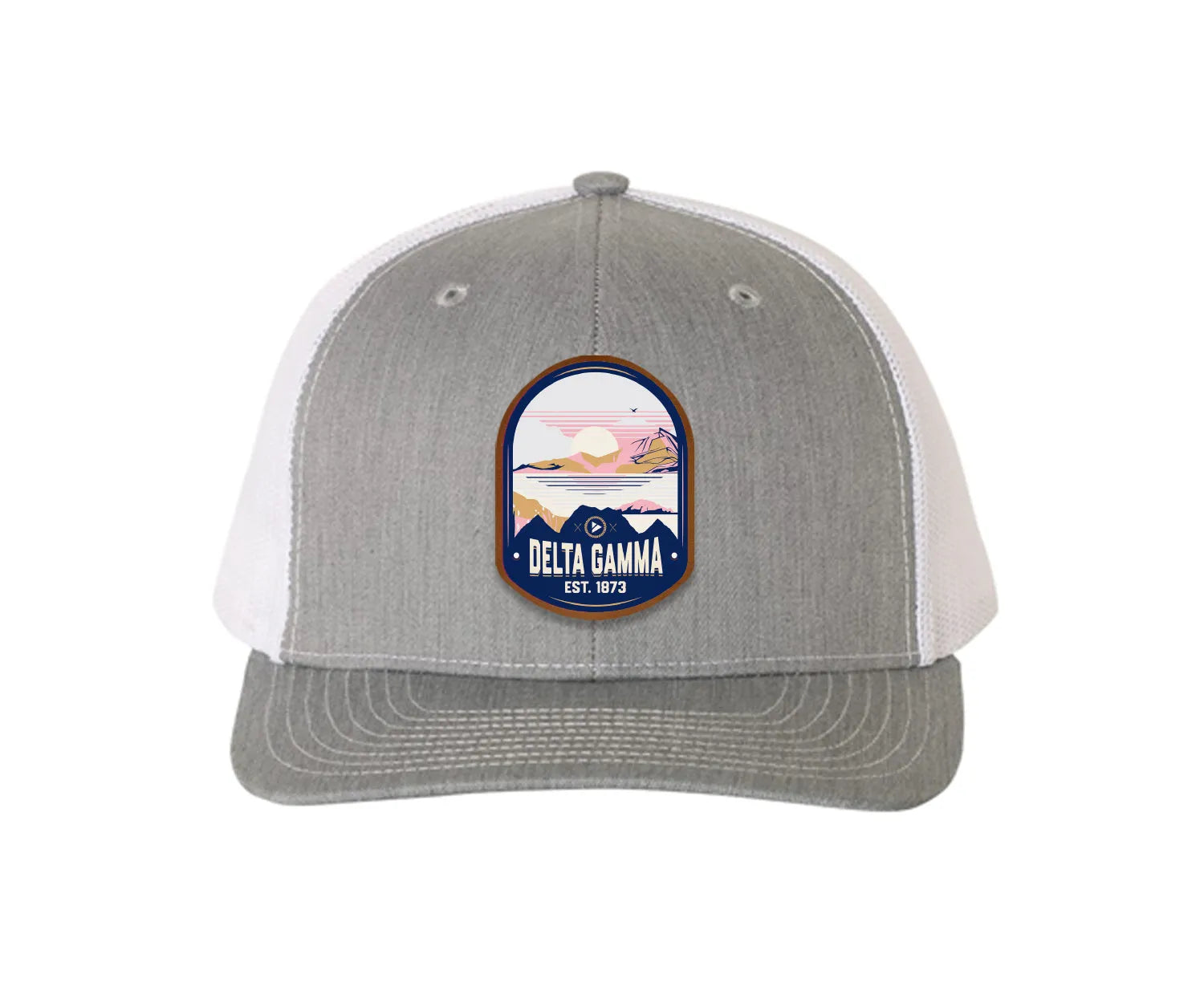 Delta Gamma Richardson 112 UV Print Leatherette Patch Trucker Hat - Ventura