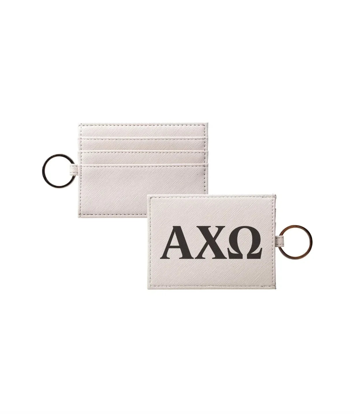 Alpha Chi Omega Vegan Saffiano Leather Keychain Card Holder