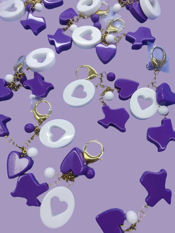 Luxe League Bag Charm Texas Edition- Purple