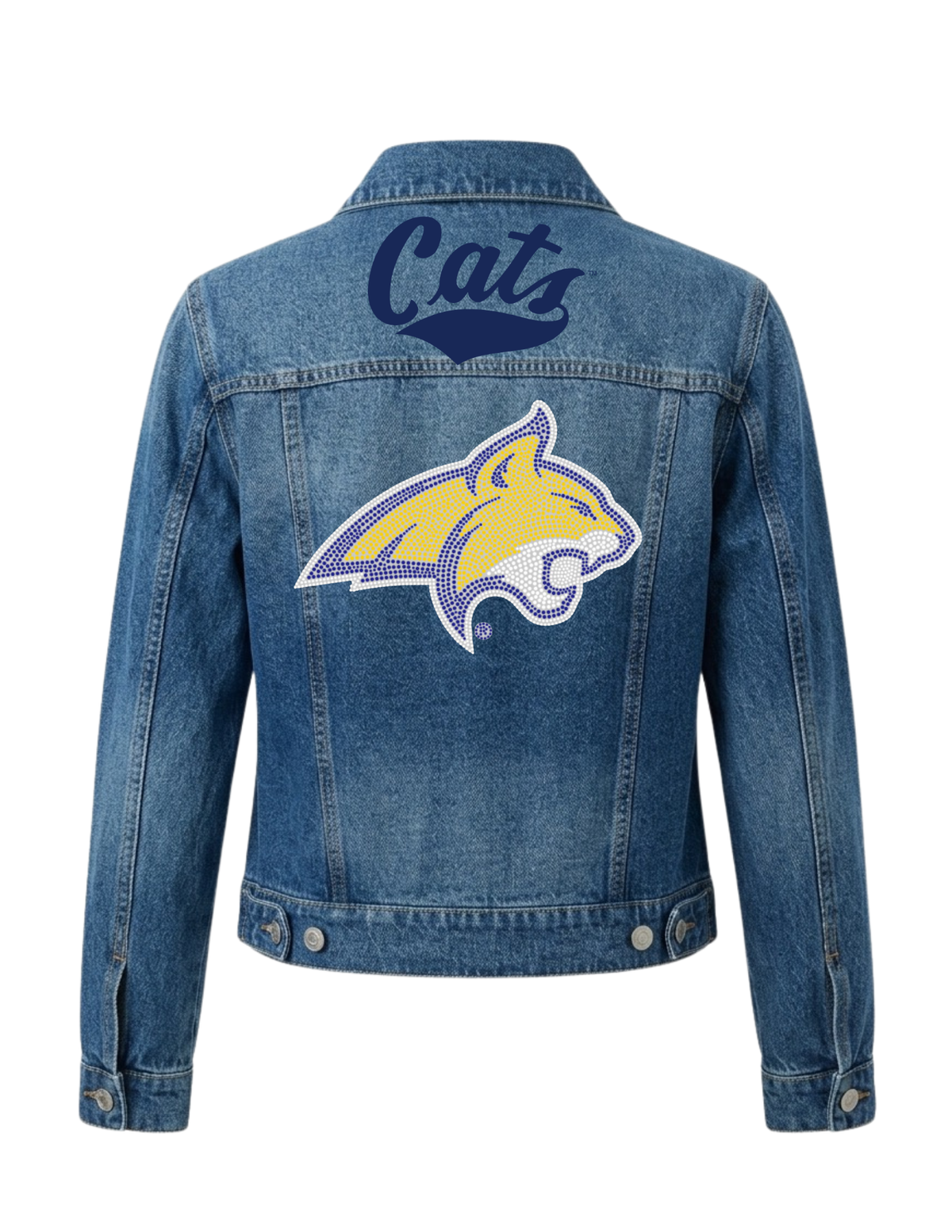 Montana State Bobcat & Script Blue Denim