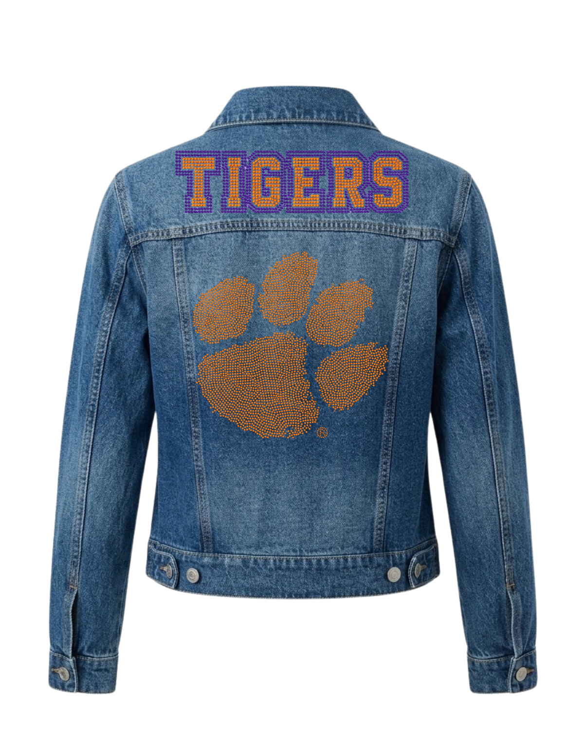 Clemson Tigers Paw Blue Denim Jacket