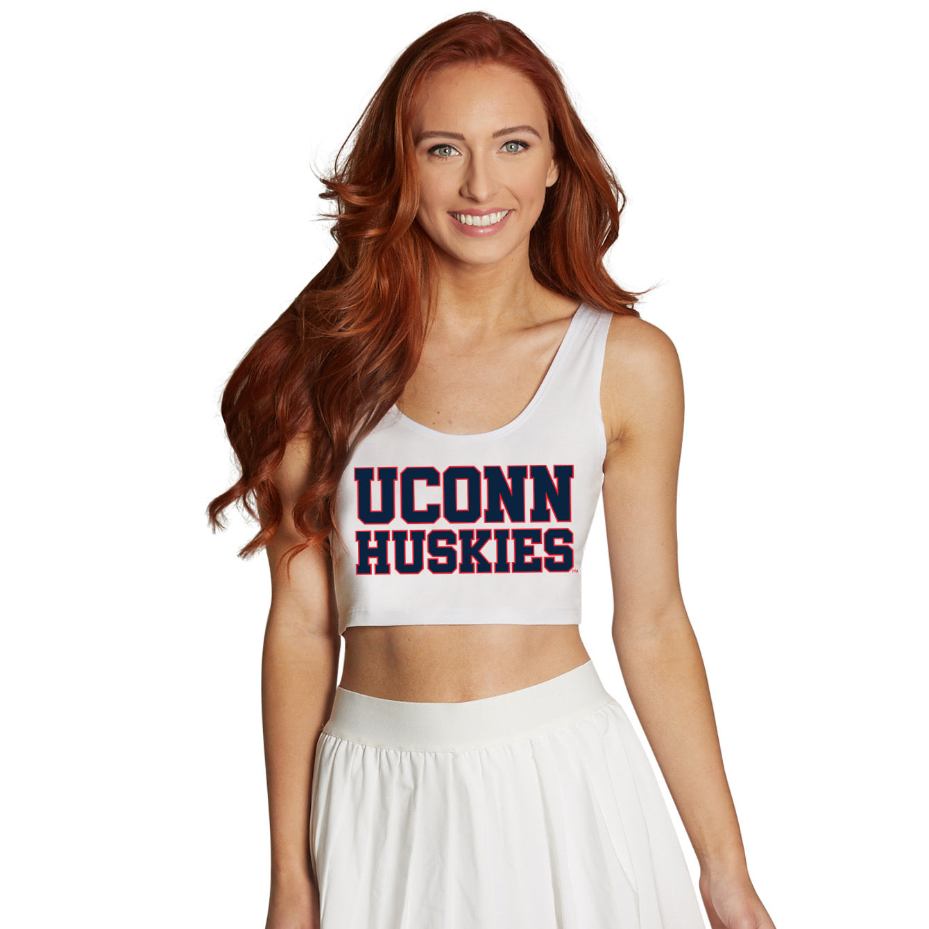 UConn Block Crop Tank Top