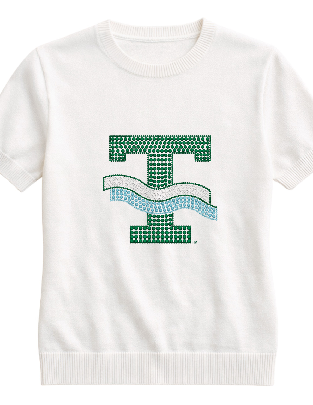 Tulane Vintage Big T Ivory Short Sleeve Sweater