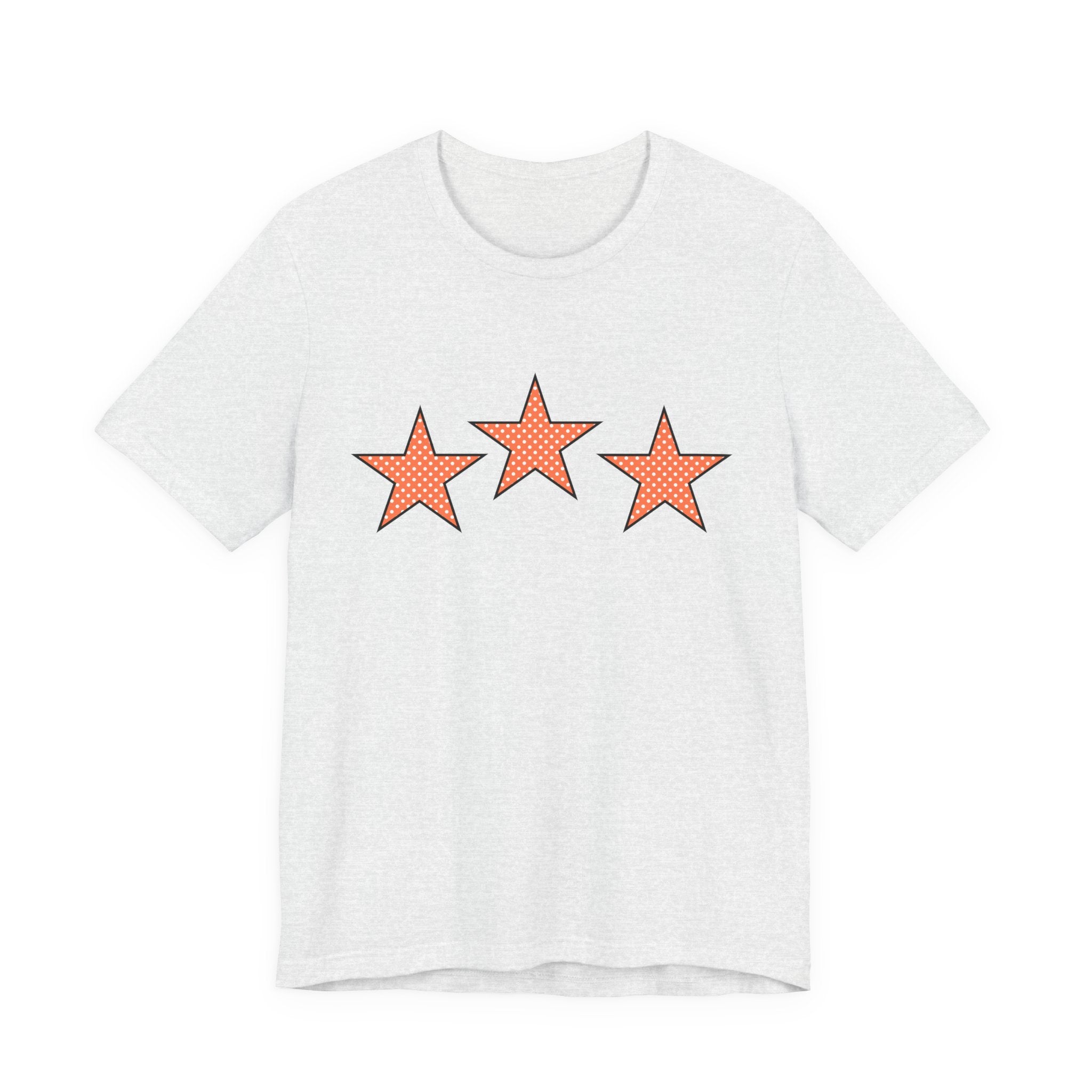 Customizable Orange & White Polka Dot Tri-Star Graphic Tee