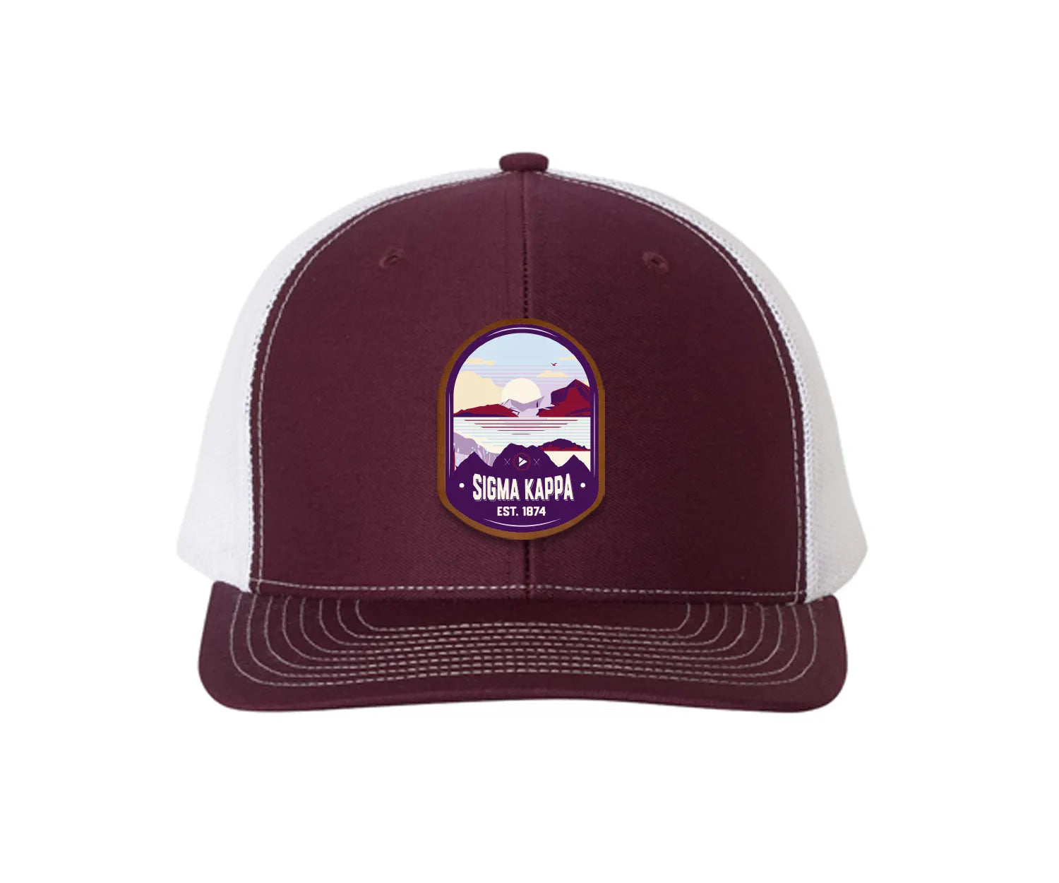 Sigma Kappa Richardson 112 UV Print Leatherette Patch Trucker Hat - Ventura