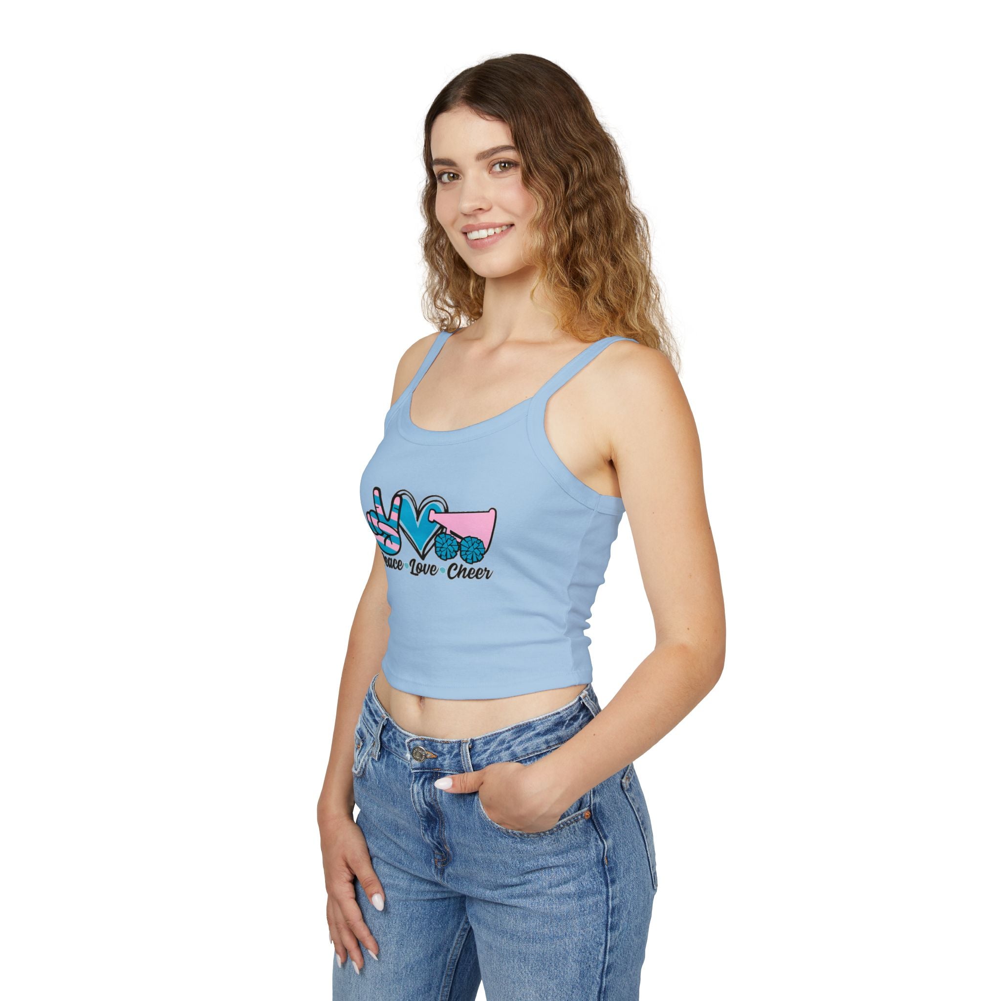 Customizable Women's Peace Love Cheer Tank, Cheerleading Apparel, Cute Gift for Cheerleaders