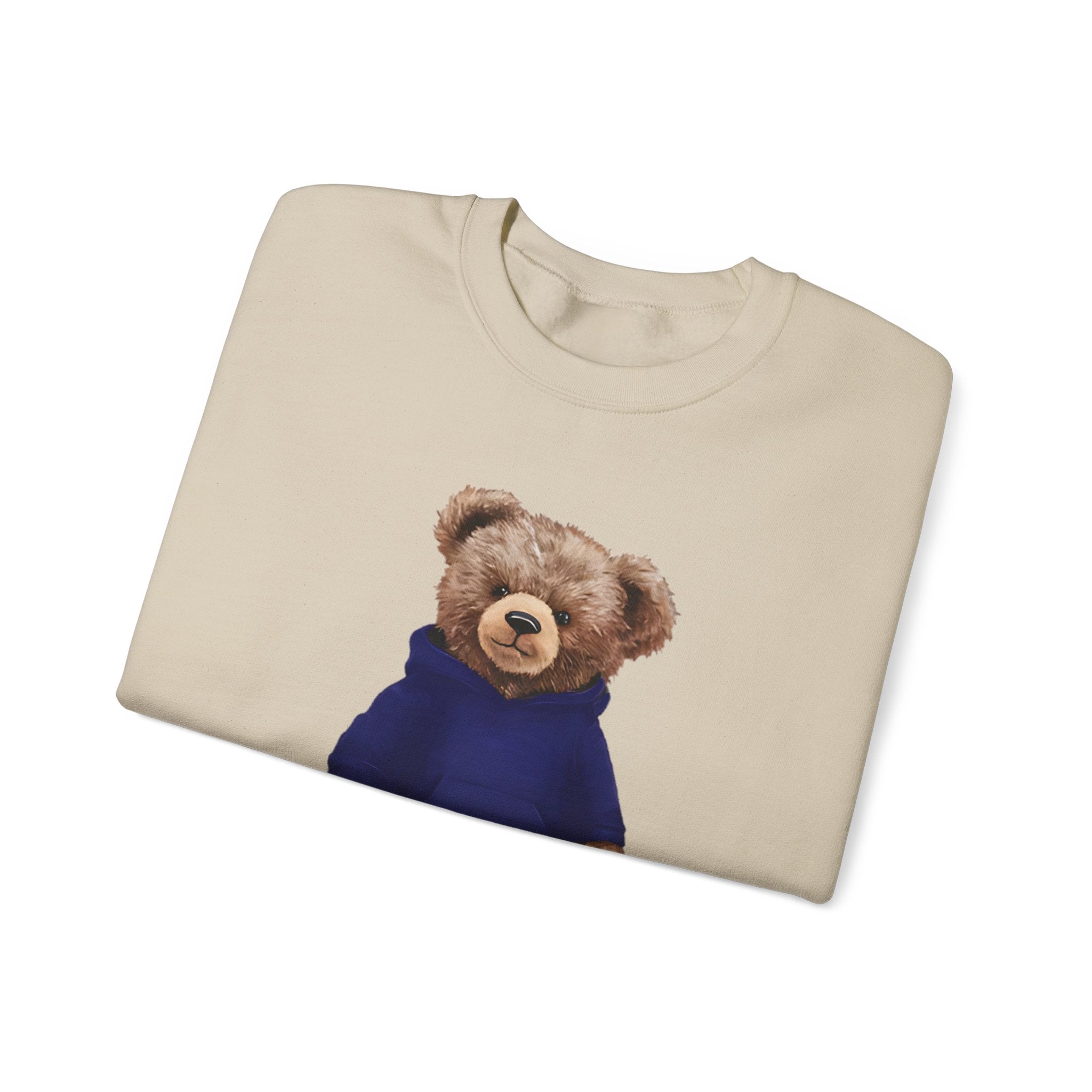 CUSTOMIZABLE Bear with Blue Hoodie Crewneck Sweatshirt | Perfect for Casual Days, Gift for Bear Lovers, Comfy Layer, Unisex Fashion, Cute Wardrobe Staple