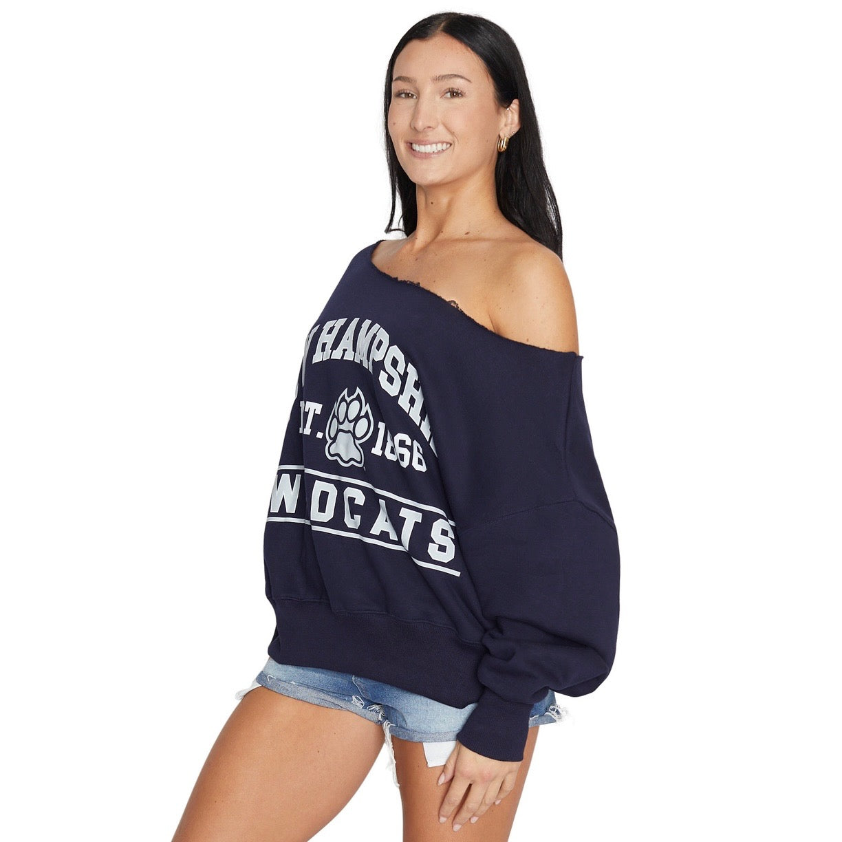 New Hampshire Wildcats Off the Shoulder Sweatshirt
