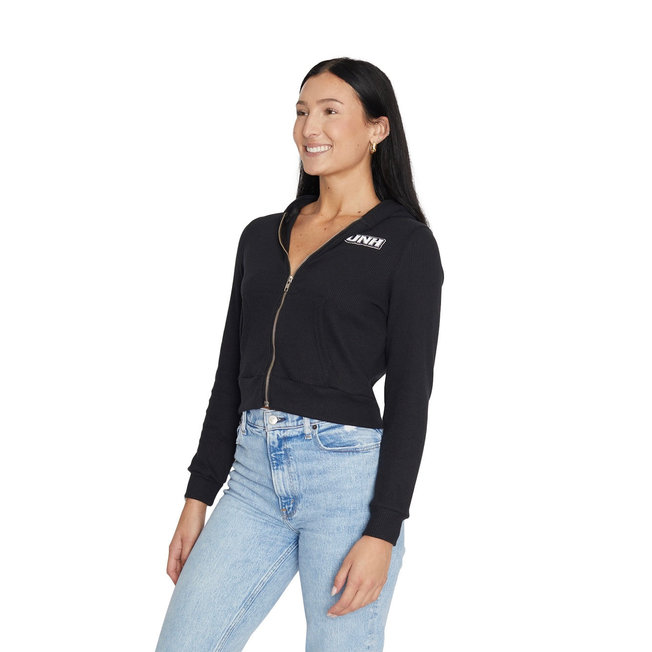 New Hampshire Wildcats Waffle Knit Zip Up Hoodie