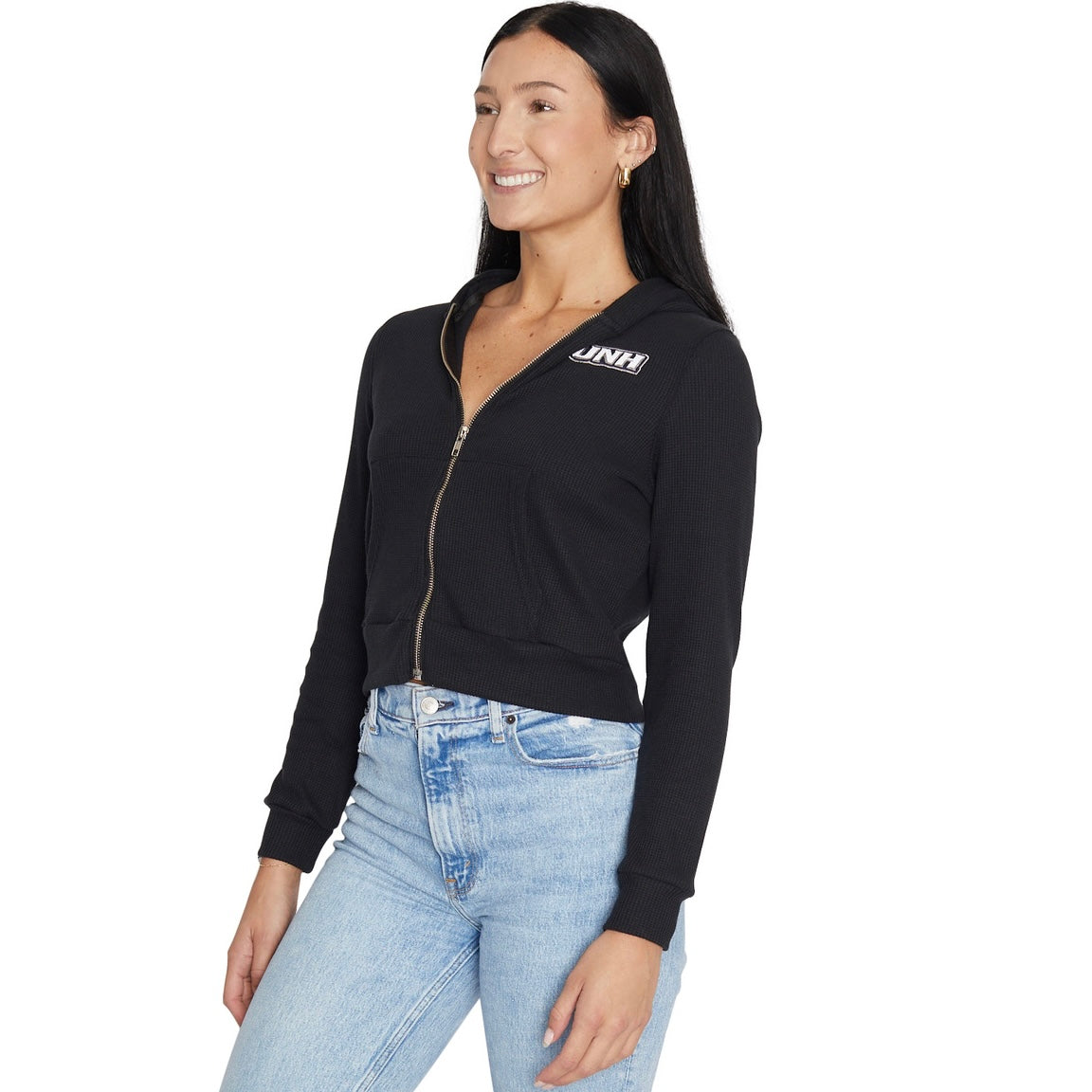 New Hampshire Wildcats Waffle Knit Zip Up Hoodie