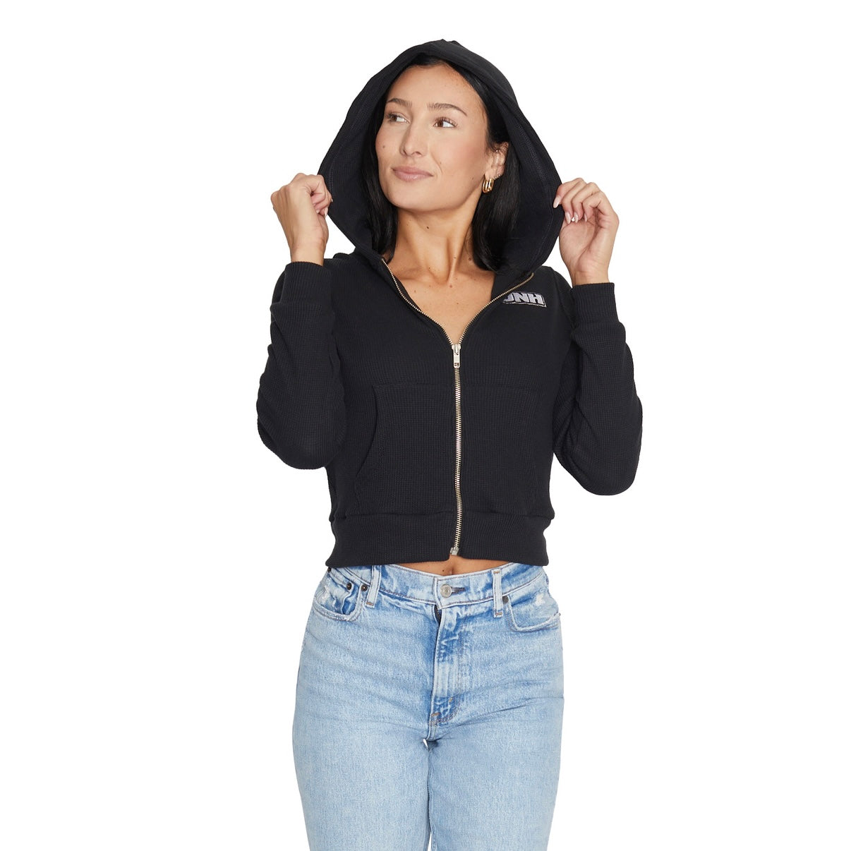 New Hampshire Wildcats Waffle Knit Zip Up Hoodie