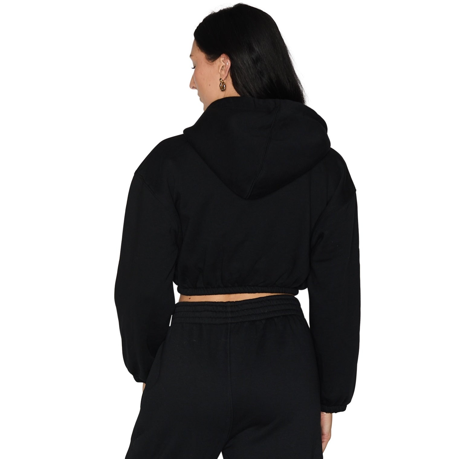 University of Michigan Black Cinched Zip Up Hoodie