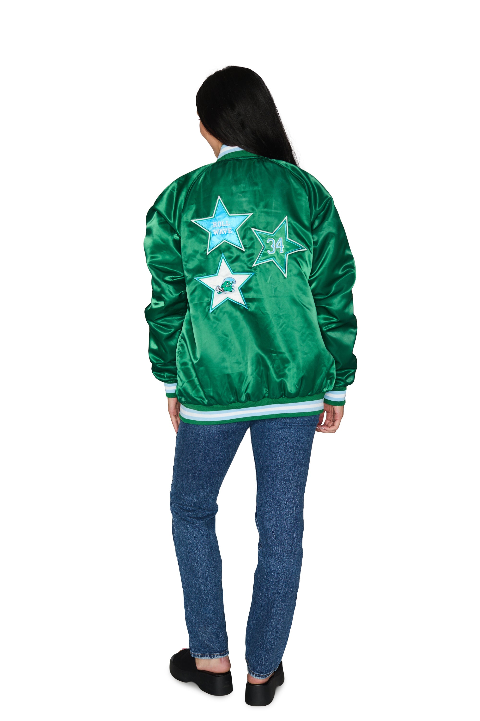 Tulane Satin Letterman Bomber Jacket
