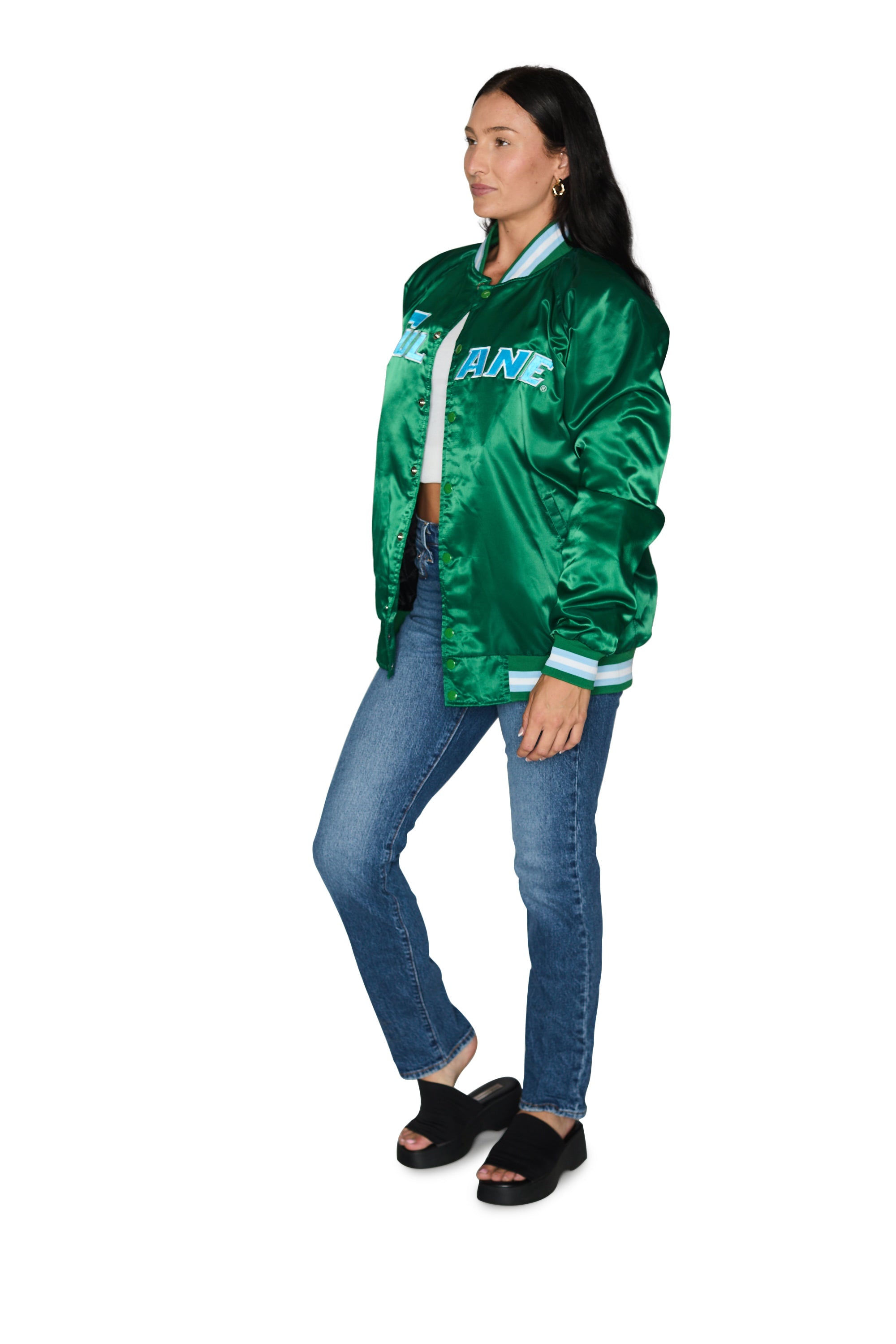 Tulane Satin Letterman Bomber Jacket