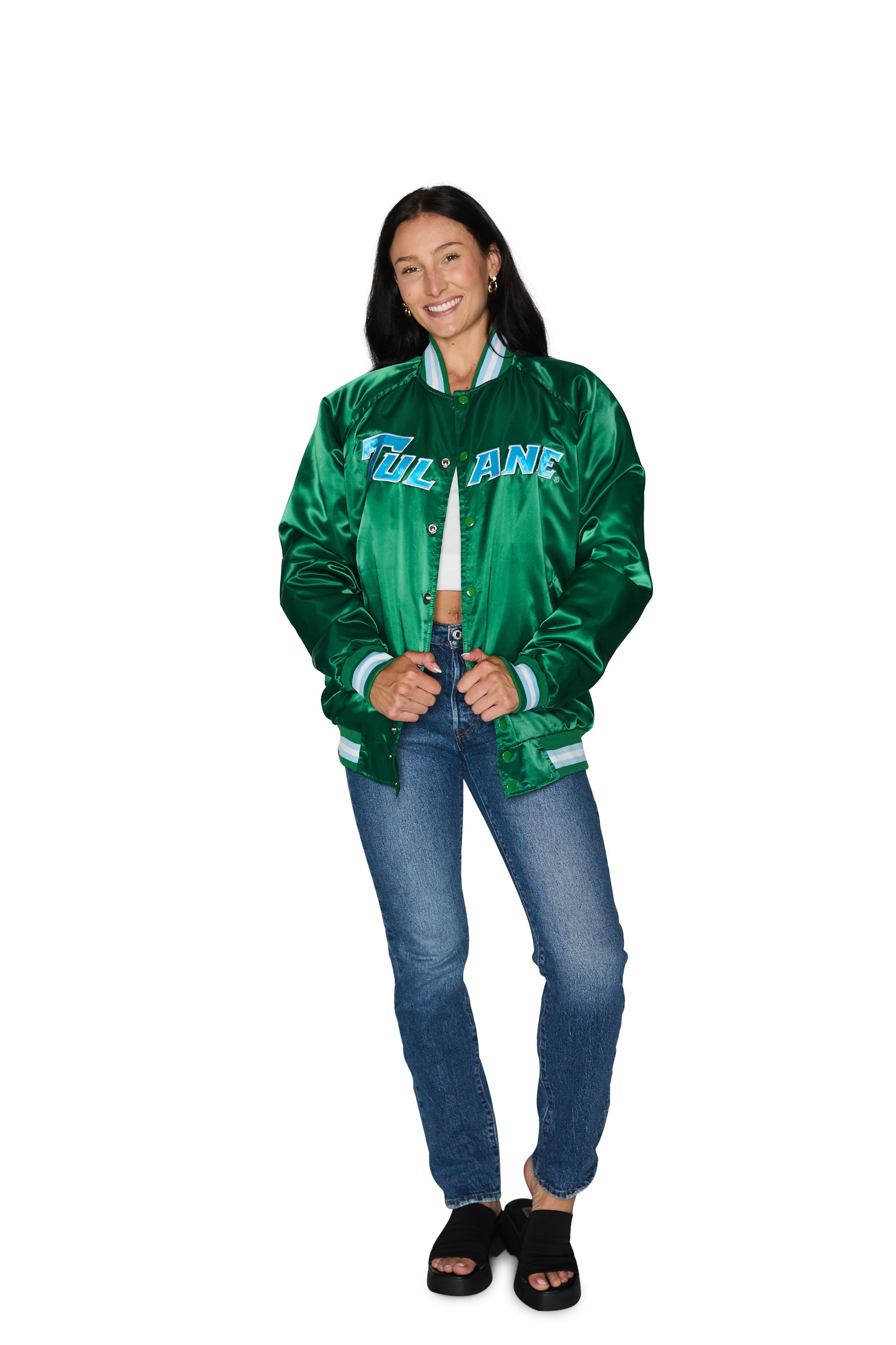 Tulane Satin Letterman Bomber Jacket