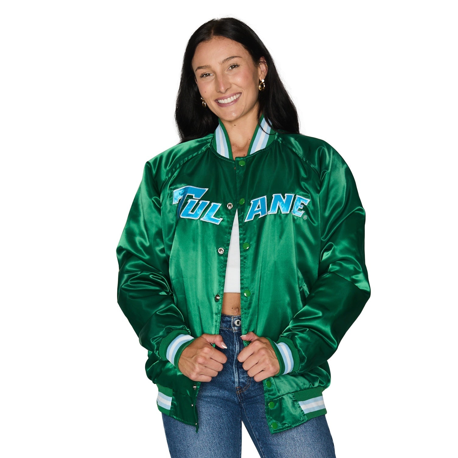 Tulane Satin Letterman Bomber Jacket