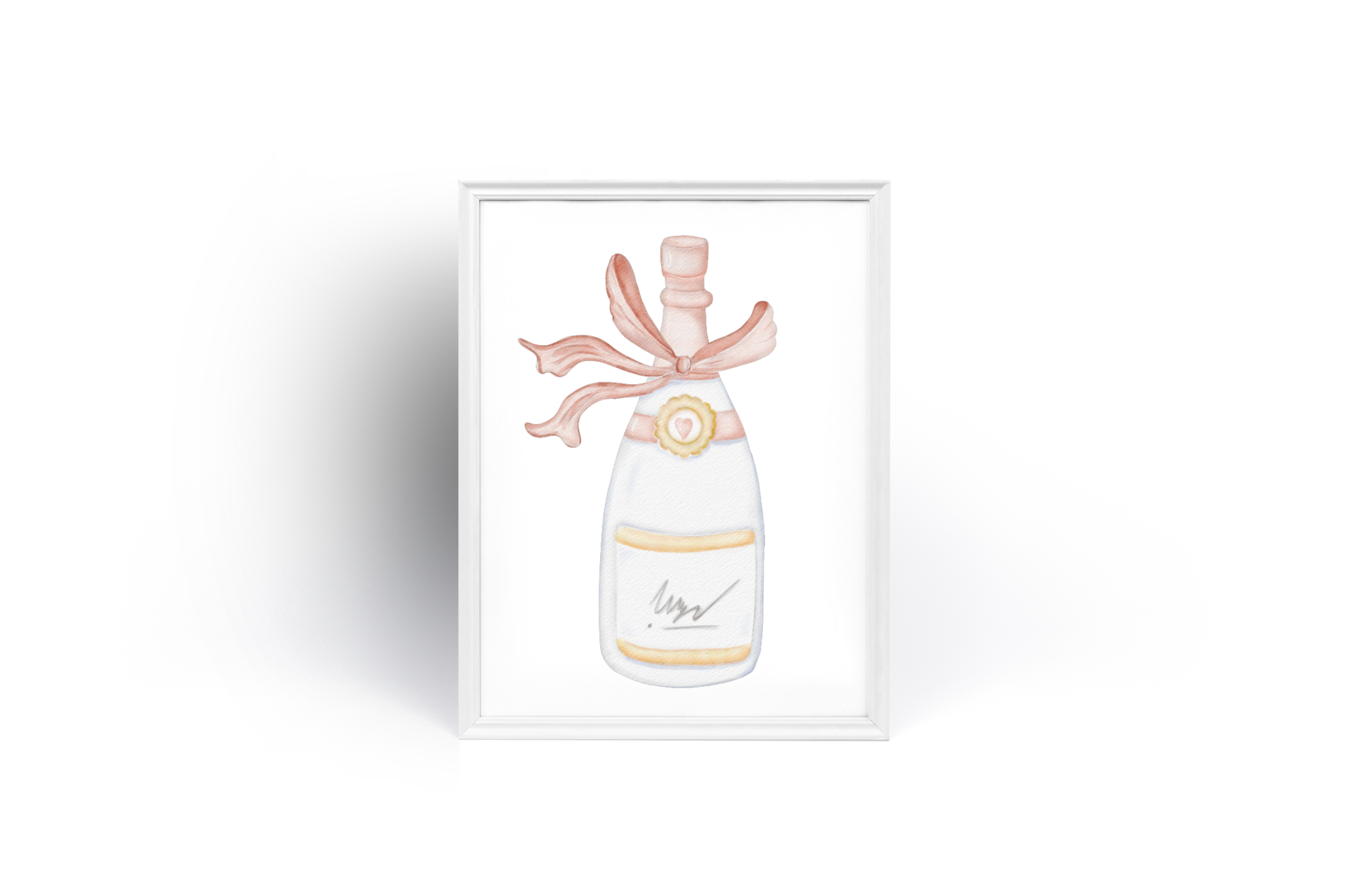 Elegant Champagne Bottle Wall Art, Dorm Room Decor, Home Decor Poster, Gift for Wine Lovers, Bridal Shower Decoration, Celebratory Art Print
