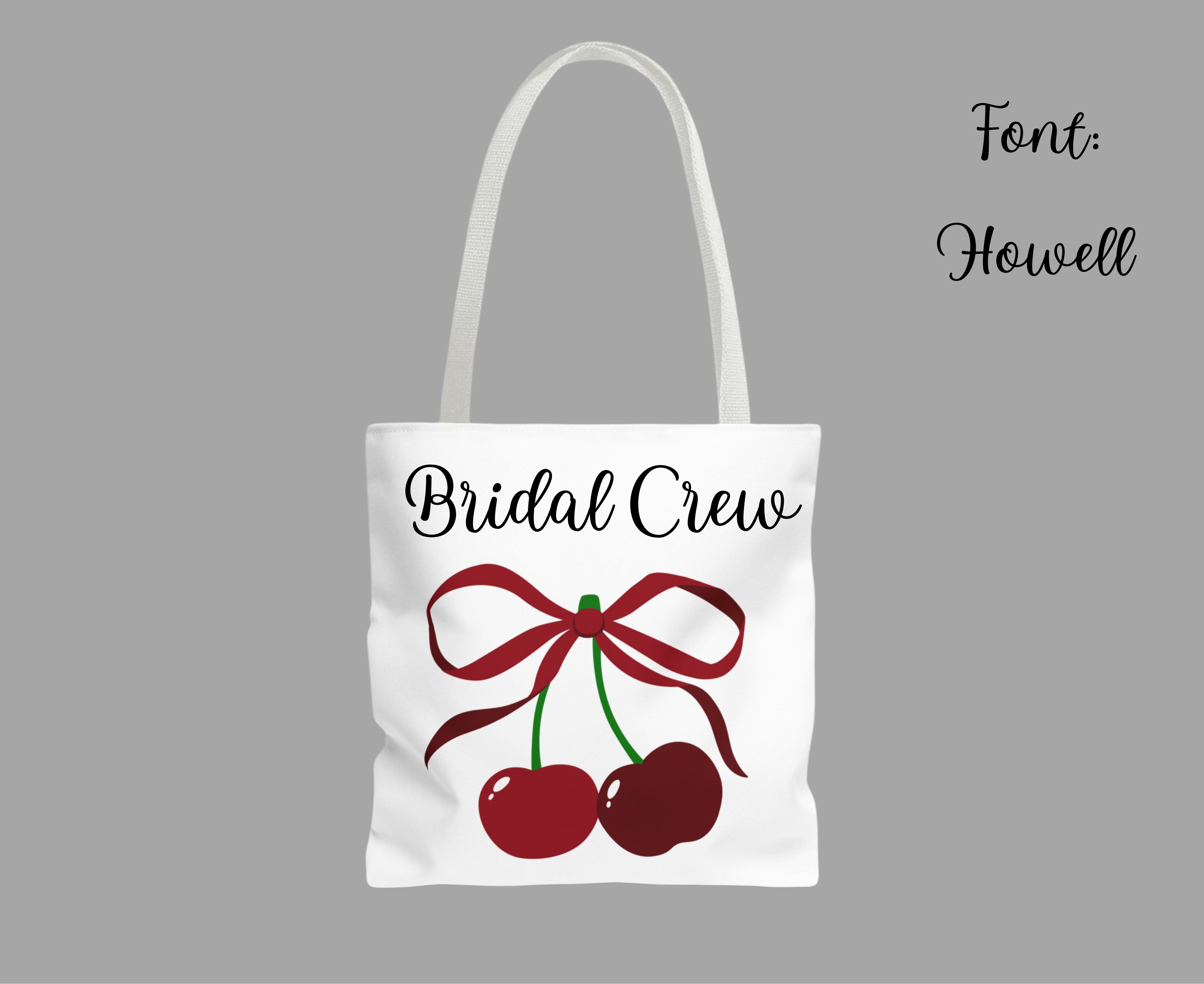 Customizable: Cherry Bow Tote Bag, Cute Carry-All for Everyday, Gift for Her, Eco-Friendly Shopping Bag, Perfect for Summer Outings