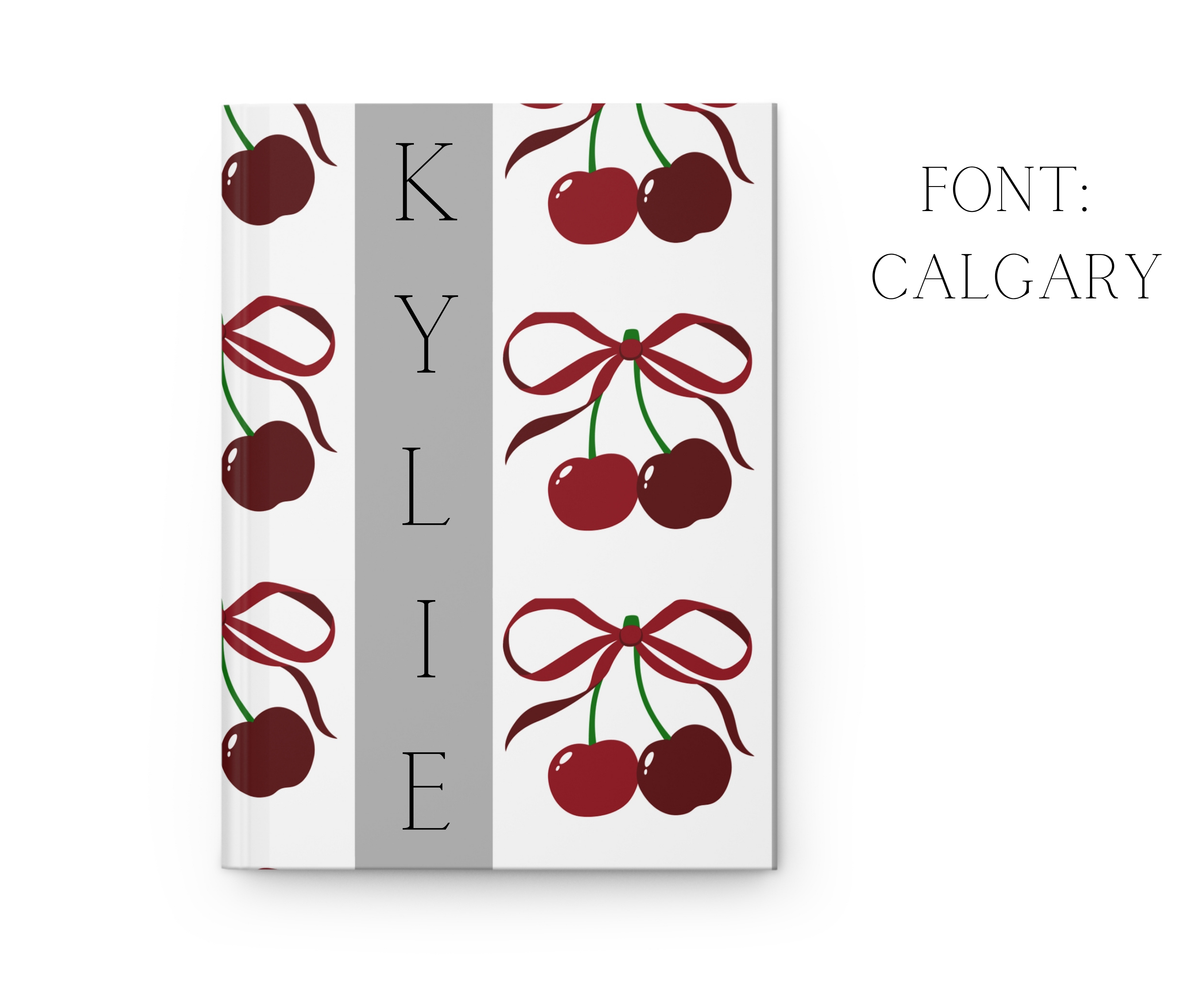 Customizable: Cherry Blossom Hardcover Journal, Cute Cherry Notebook, Gift for Writers, Journaling, Cherry Inspired Stationery, Cherry Decor