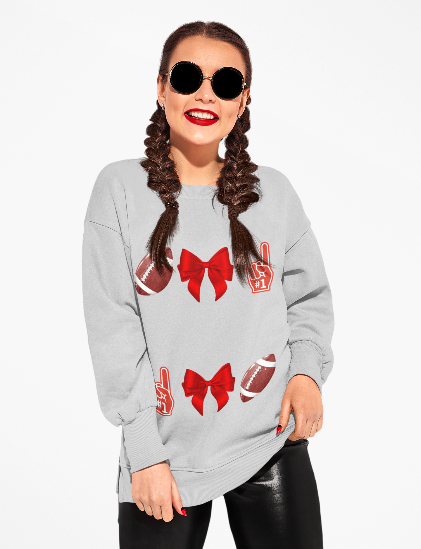 Customizable Red-Themed Game Day Sweatshirt