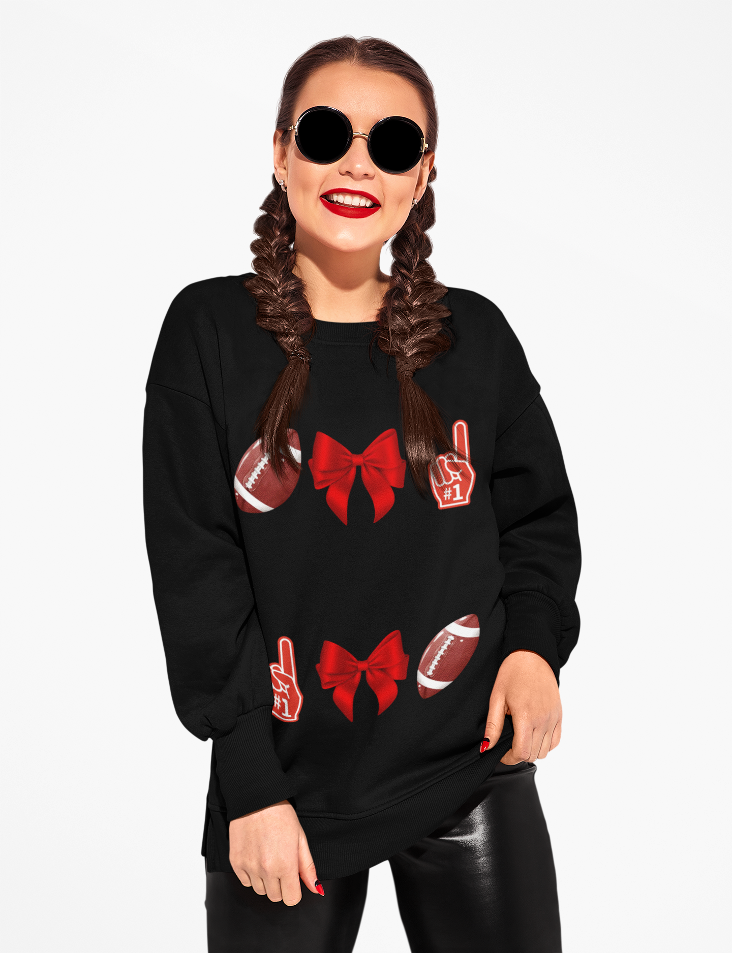 Customizable Red-Themed Game Day Sweatshirt