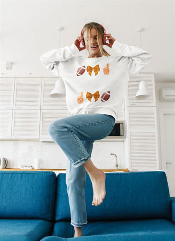 Customizable Orange Themed Game Day Spirit Sweatshirt