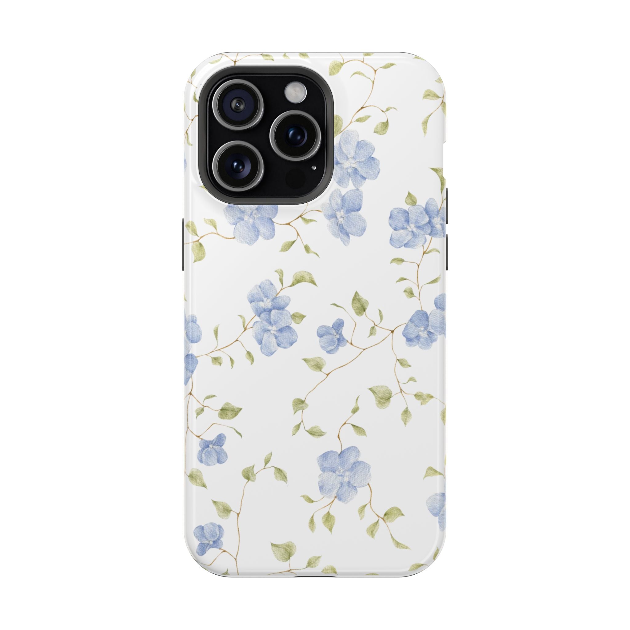 Customizable: Blue Floral Impact-Resistant Phone Case