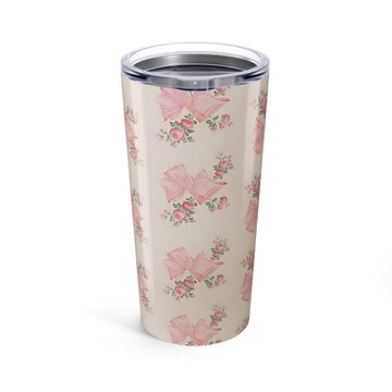 Romantic Floral Tumbler 20oz - Personalized Travel Mug, Gift for Her, Wedding Favor, Floral Tumbler, Bridesmaid Gift
