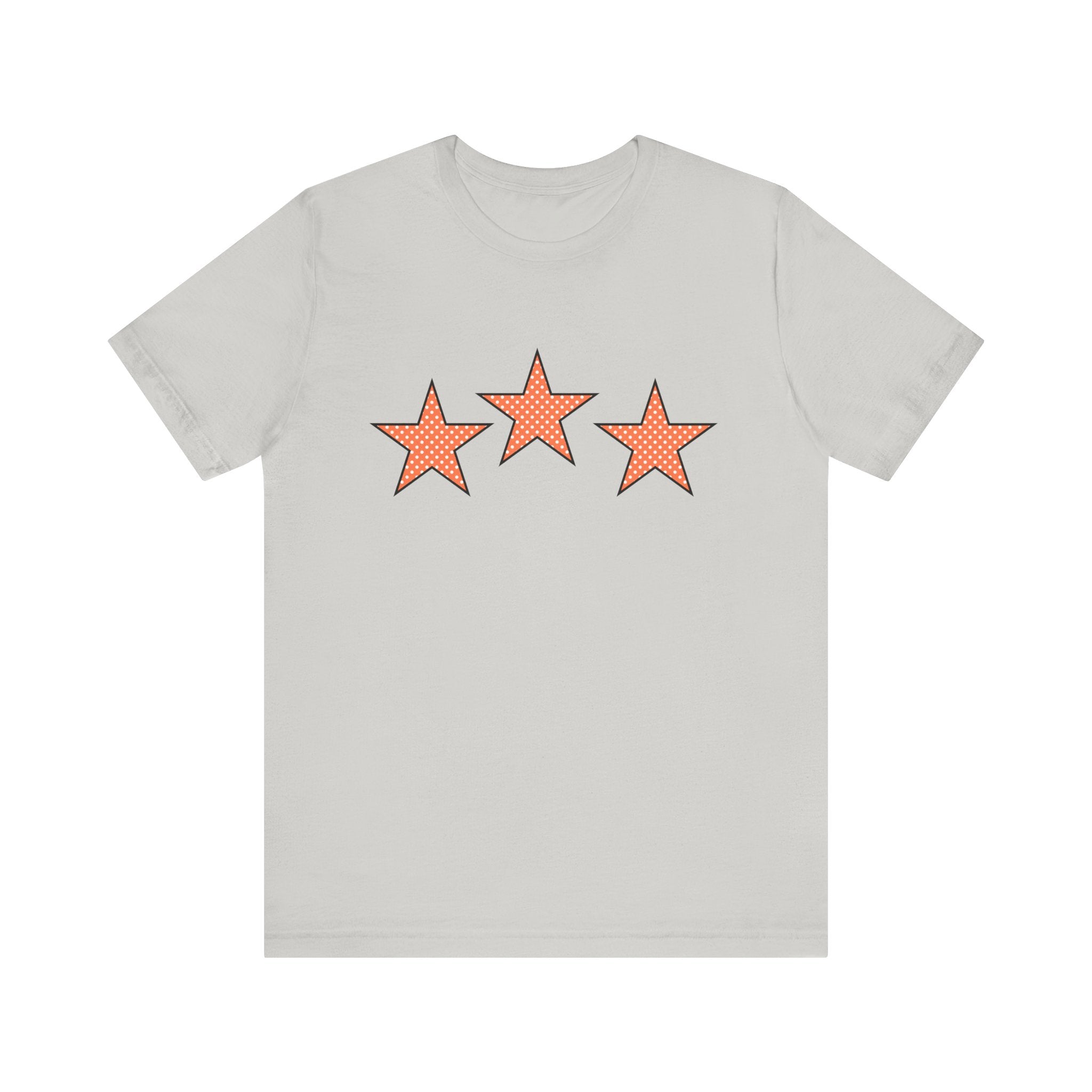 Customizable Orange & White Polka Dot Tri-Star Graphic Tee