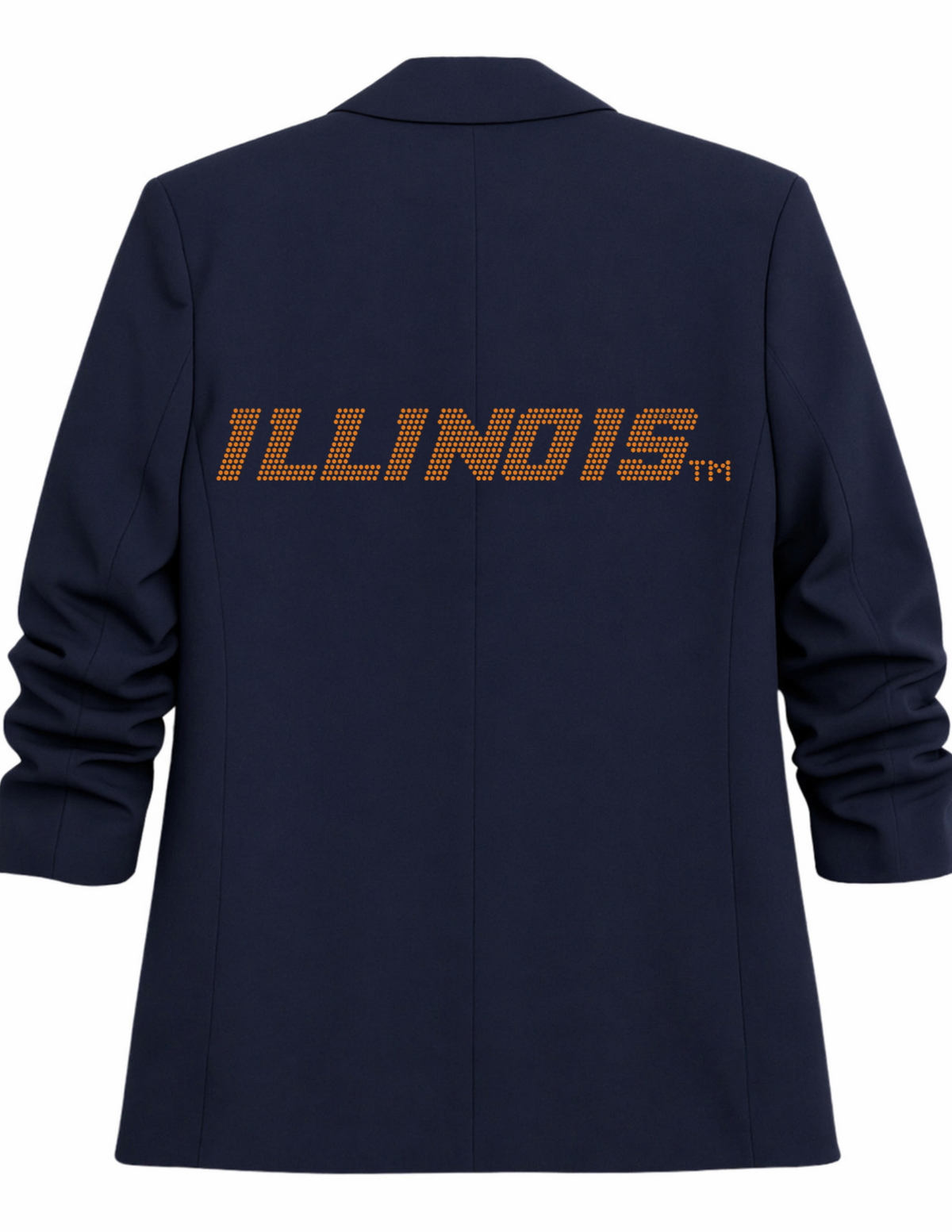 University of Illinois Navy Blue Ruched Sleeve Blazer
