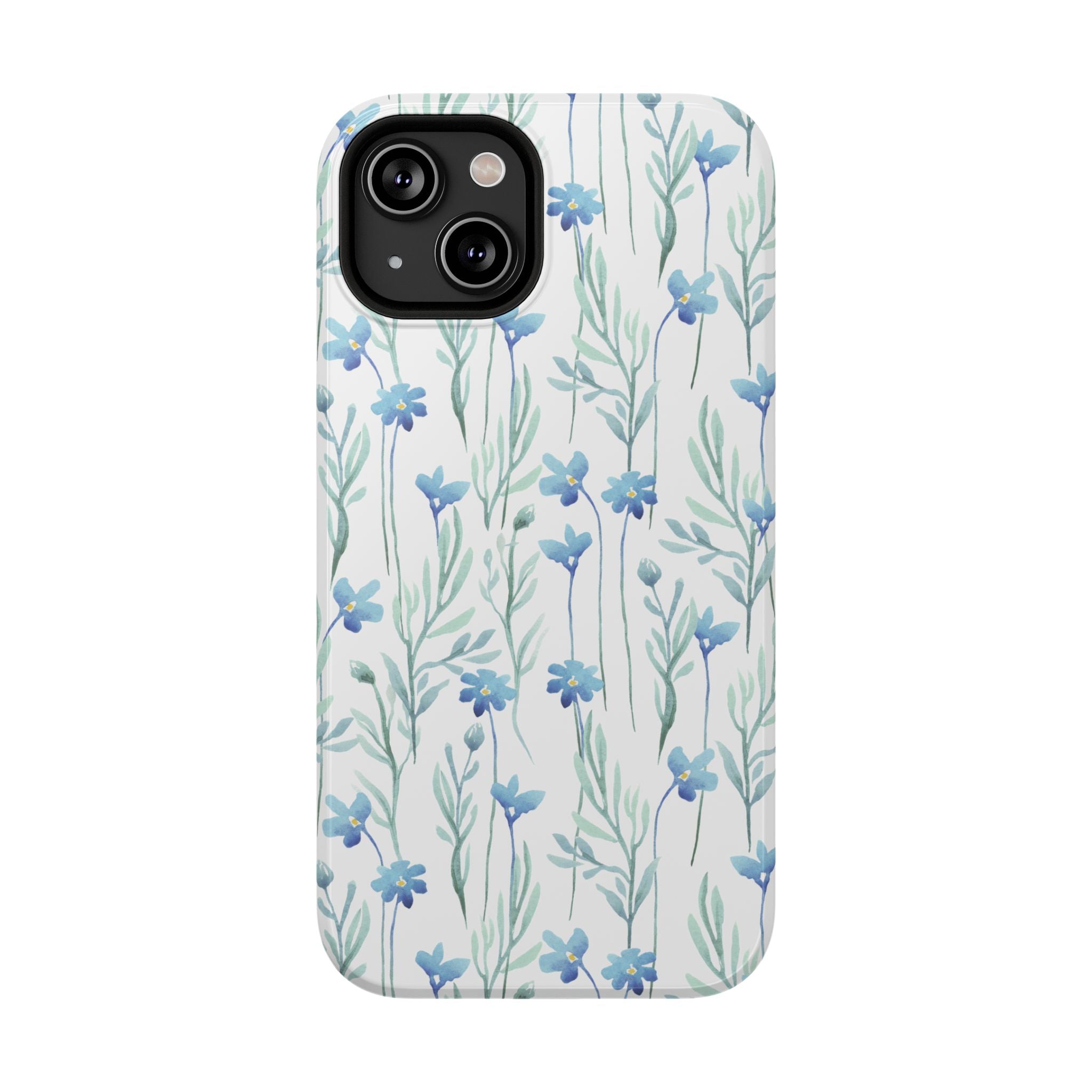 Customizable: Blue Floral Impact-Resistant Phone Case