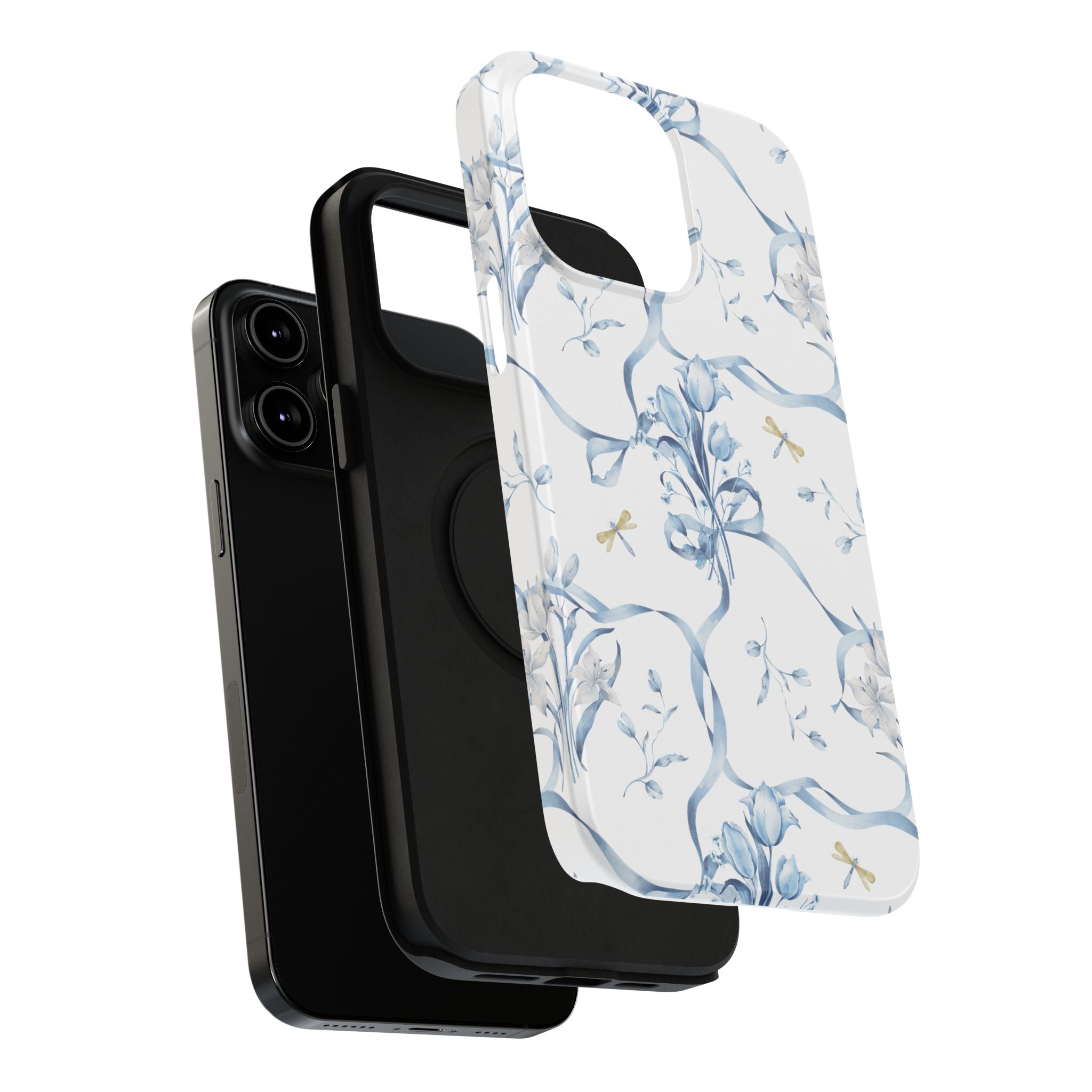 Customizable: Blue Floral-Inspired Phone Case