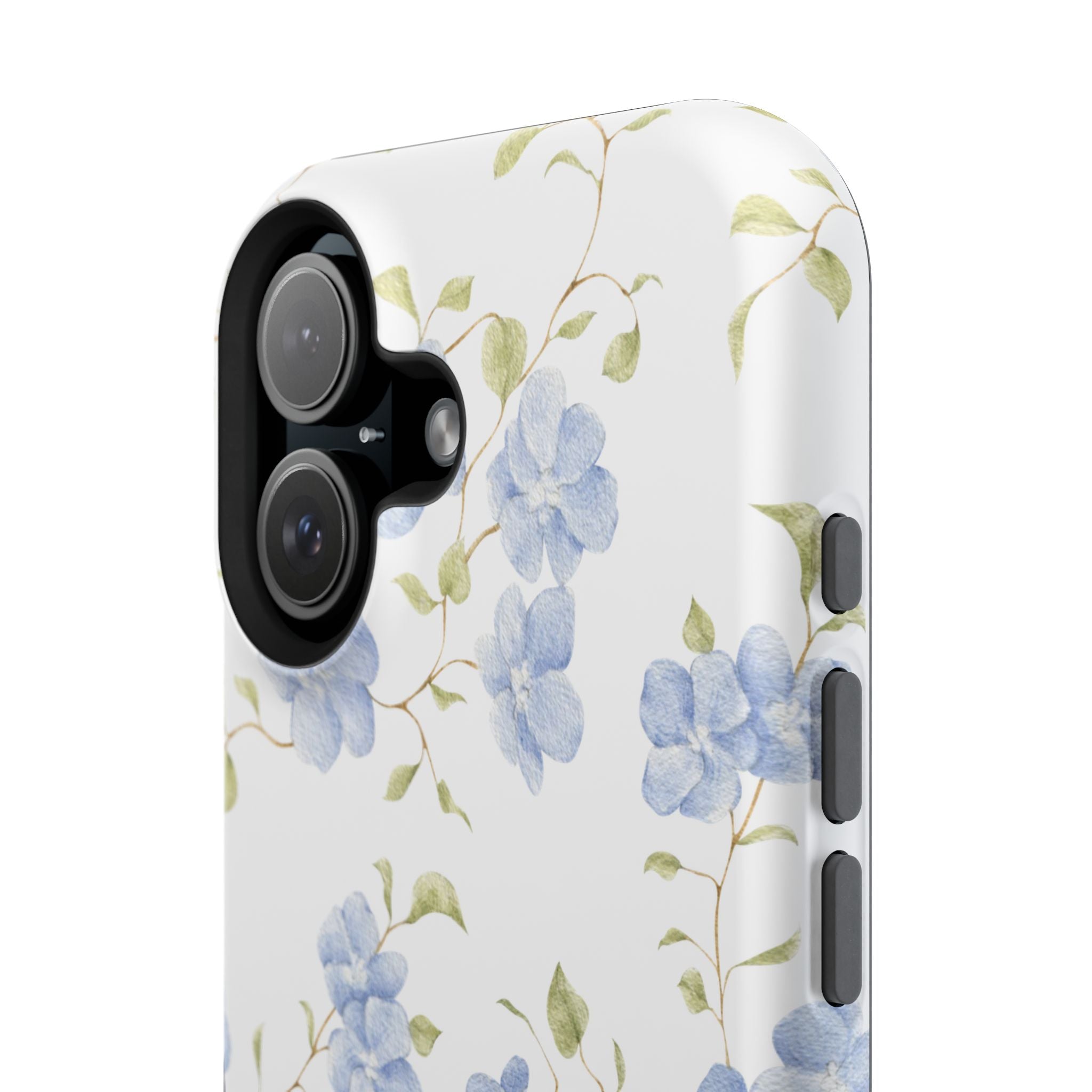 Customizable: Blue Floral Impact-Resistant Phone Case