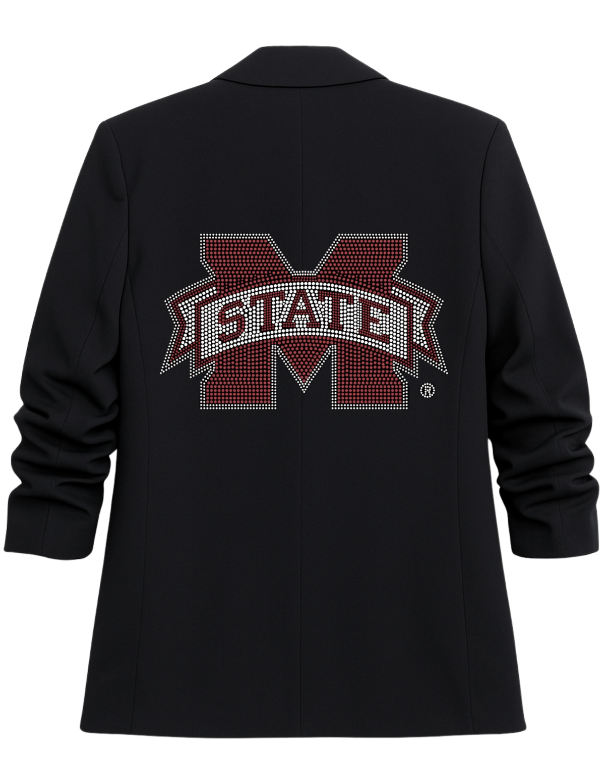 Mississippi State M State Black Ruched Sleeve Blazer