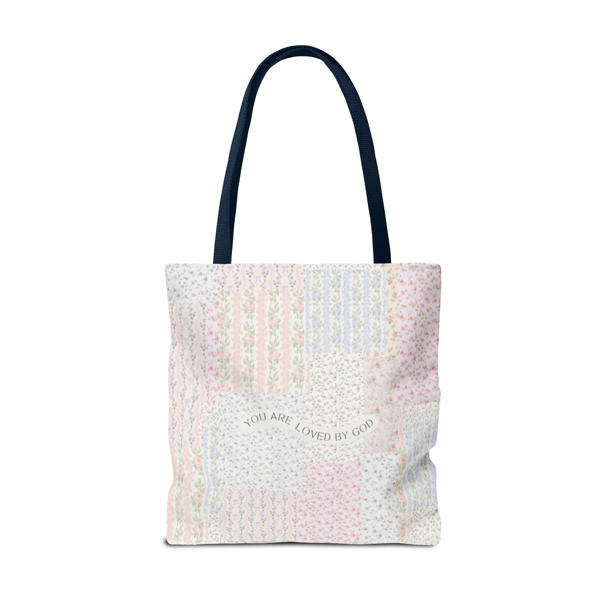 Spiritual Tote Bag with Floral Design, Inspirational Gift for Women, Church Bag, Eco-Friendly Shoulder Tote, Everyday Use